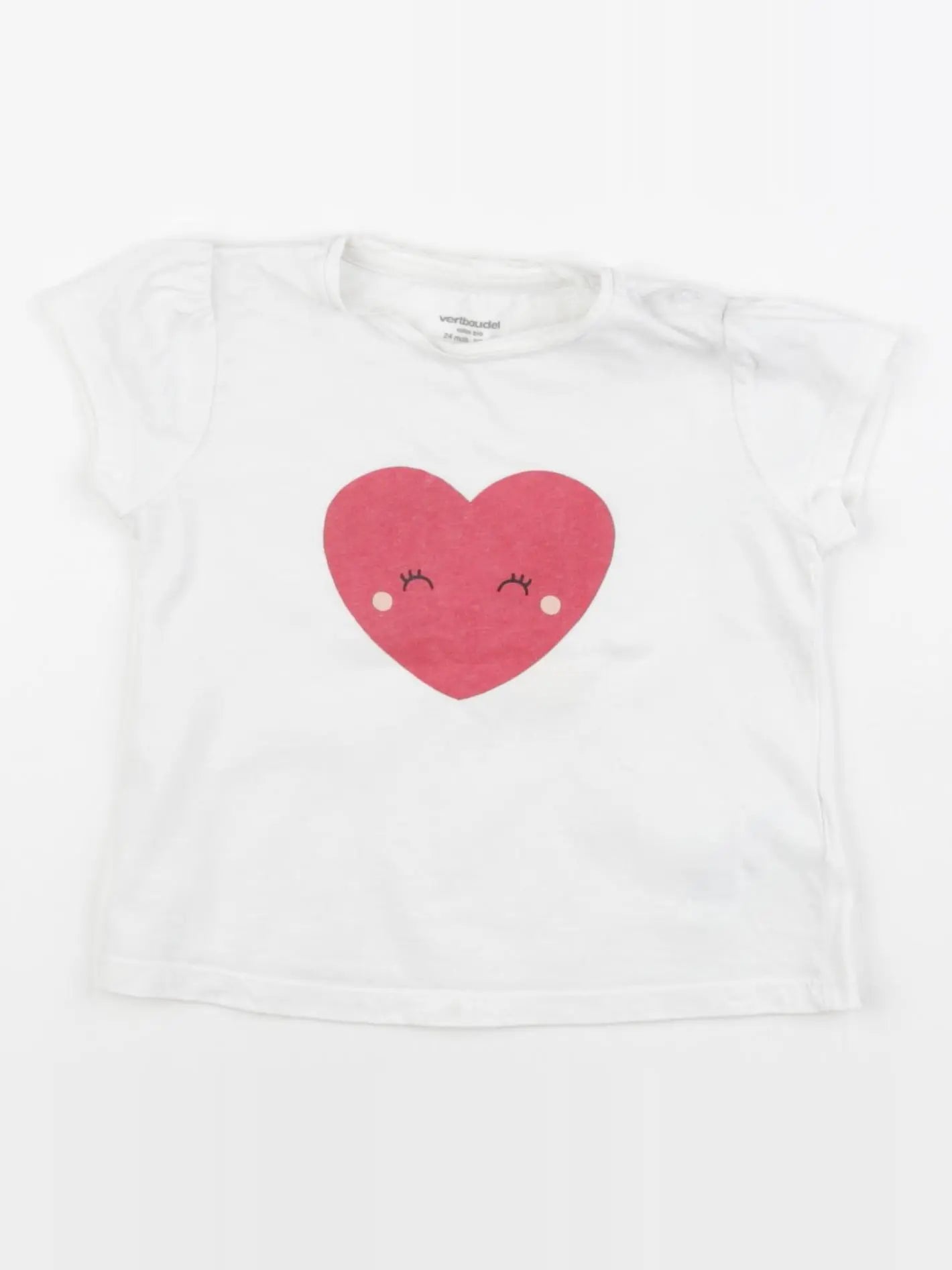 Vertbaudet - tee-shirt blanc - 24 mois