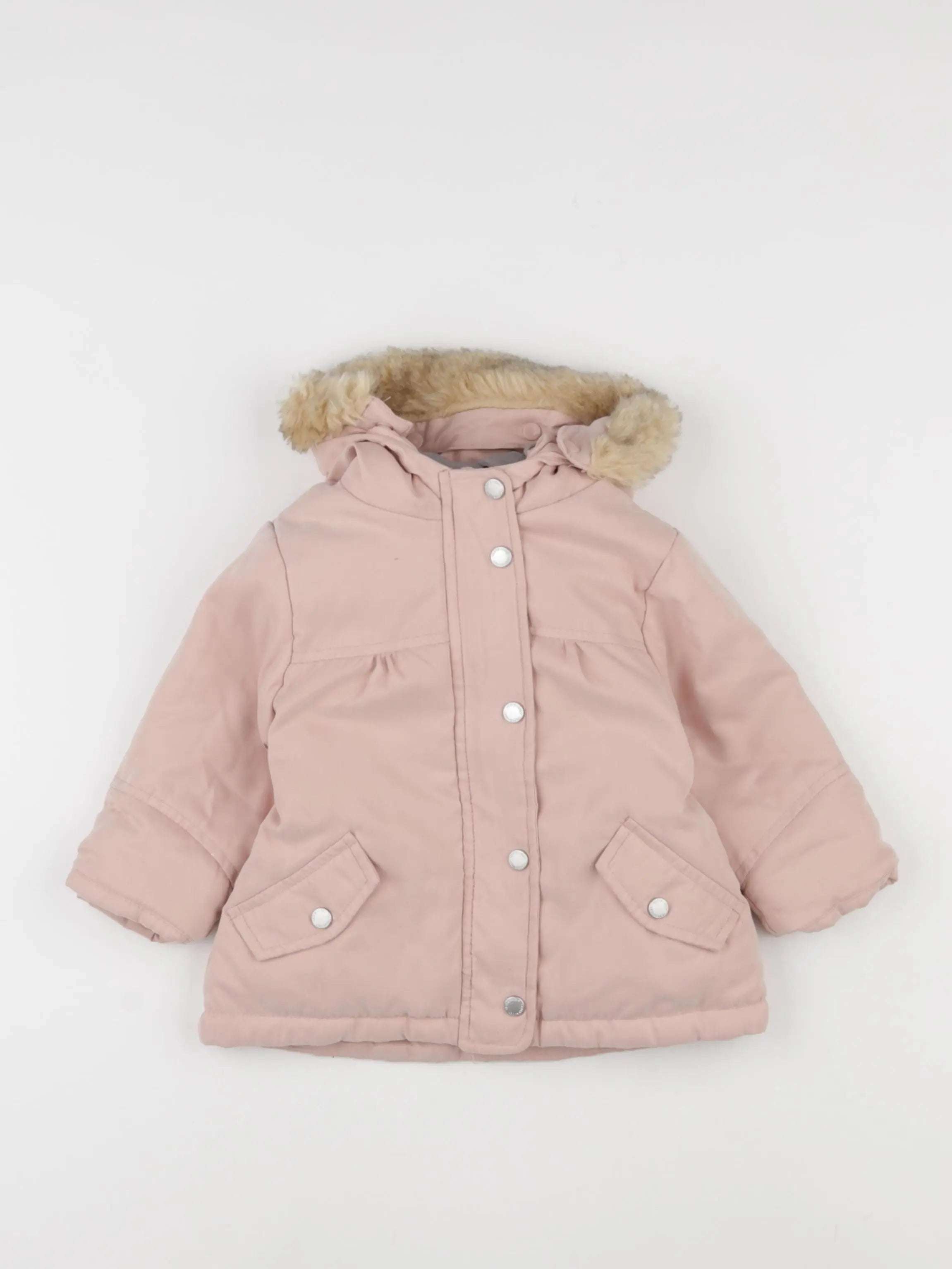 Vertbaudet - manteau doublure amovible rose - 9 mois