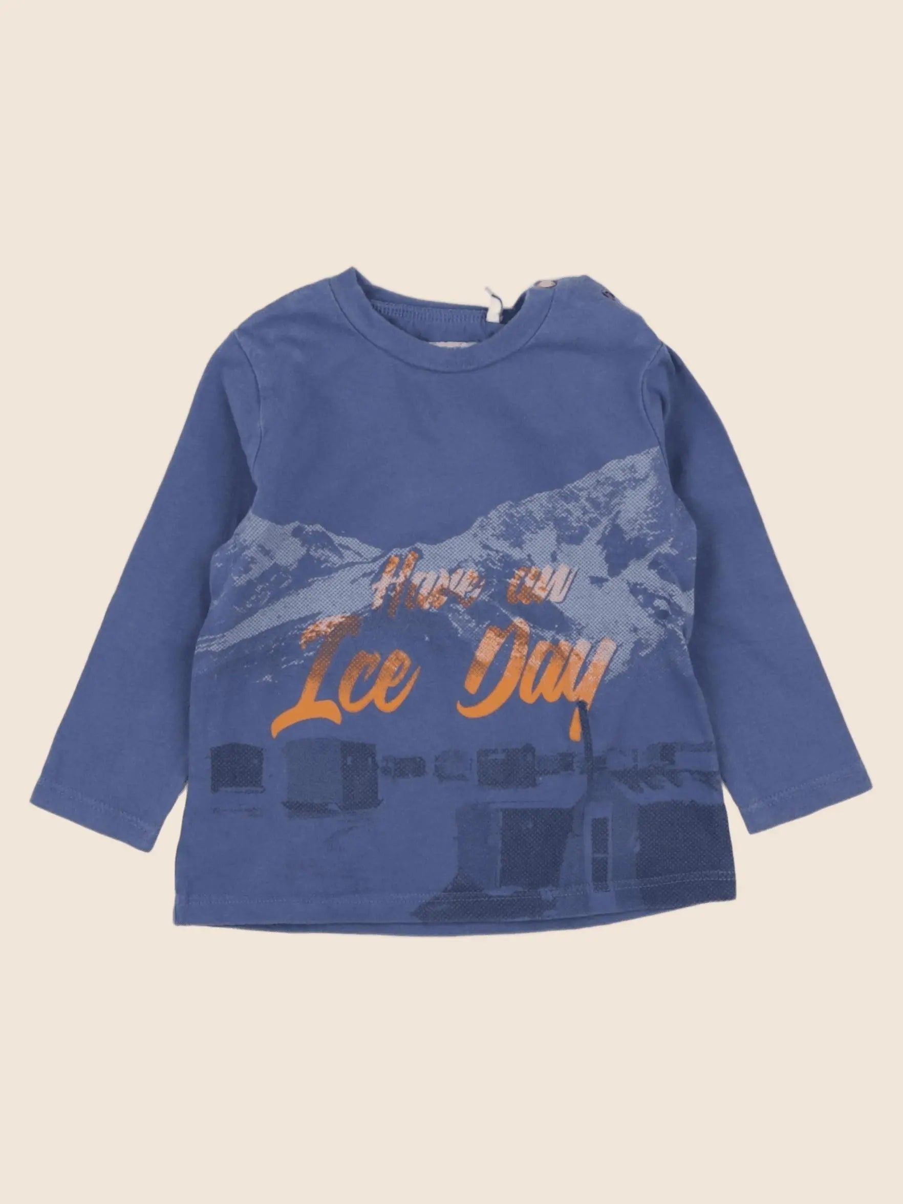 IKKS - tee-shirt bleu - 12 mois