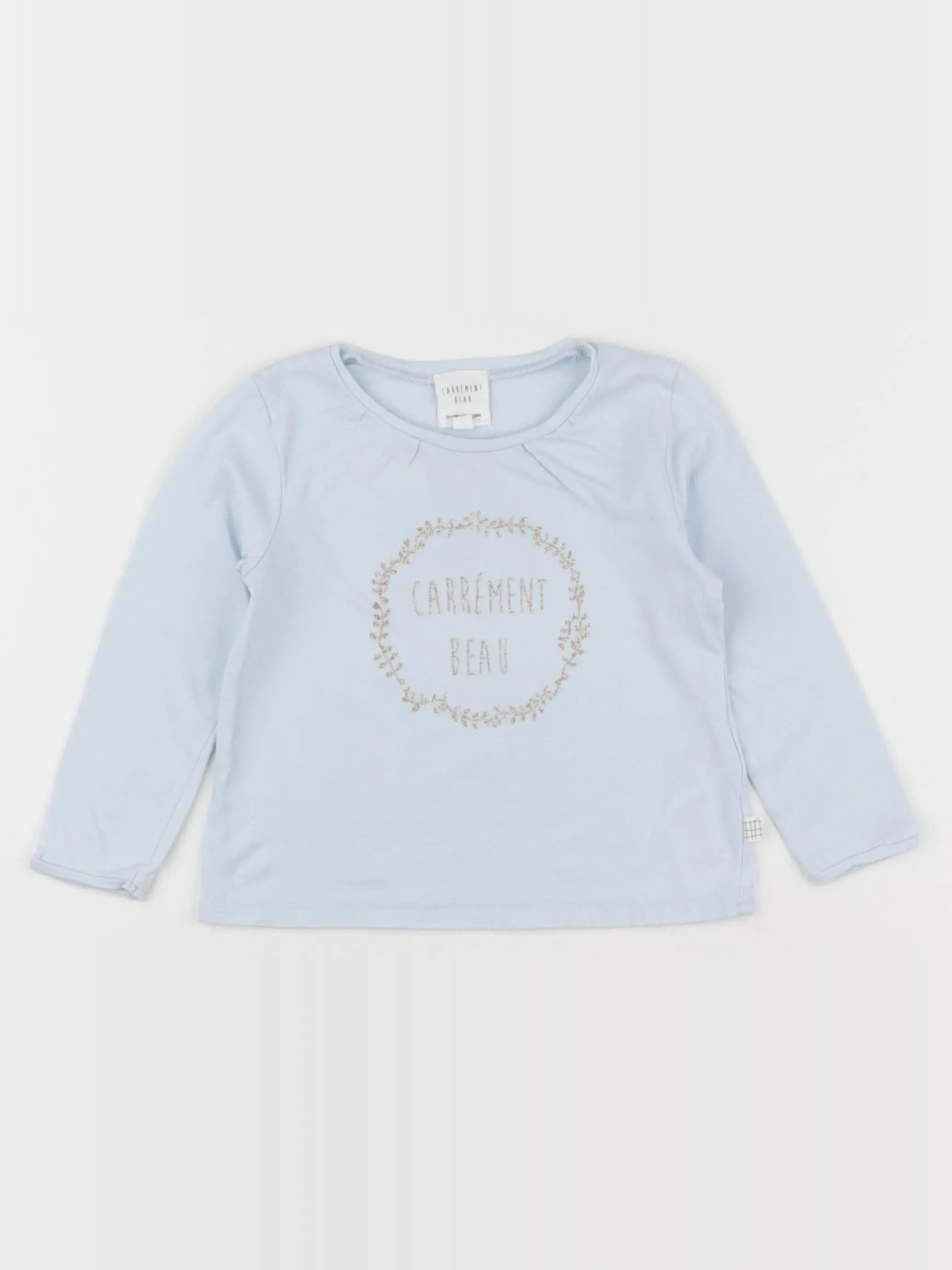 Carrément Beau - tee-shirt bleu, or - 2 ans