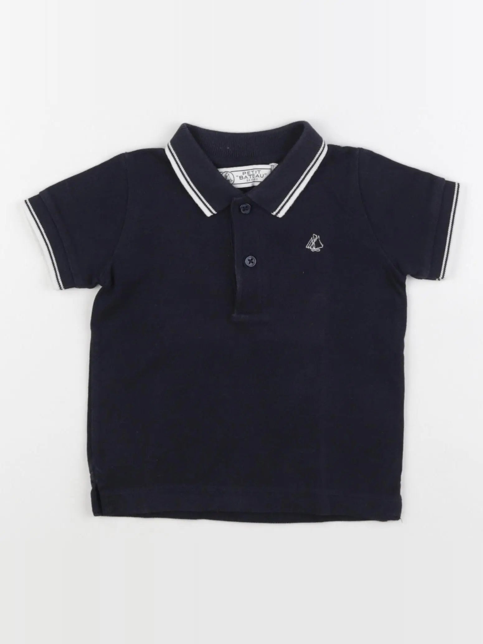 Petit Bateau - polo bleu - 18 mois