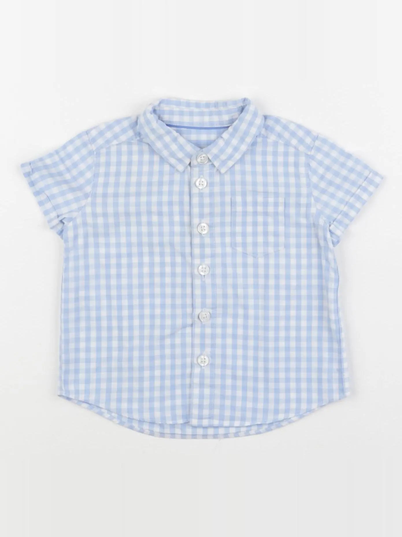 Cyrillus - chemise blanc, bleu - 6 mois