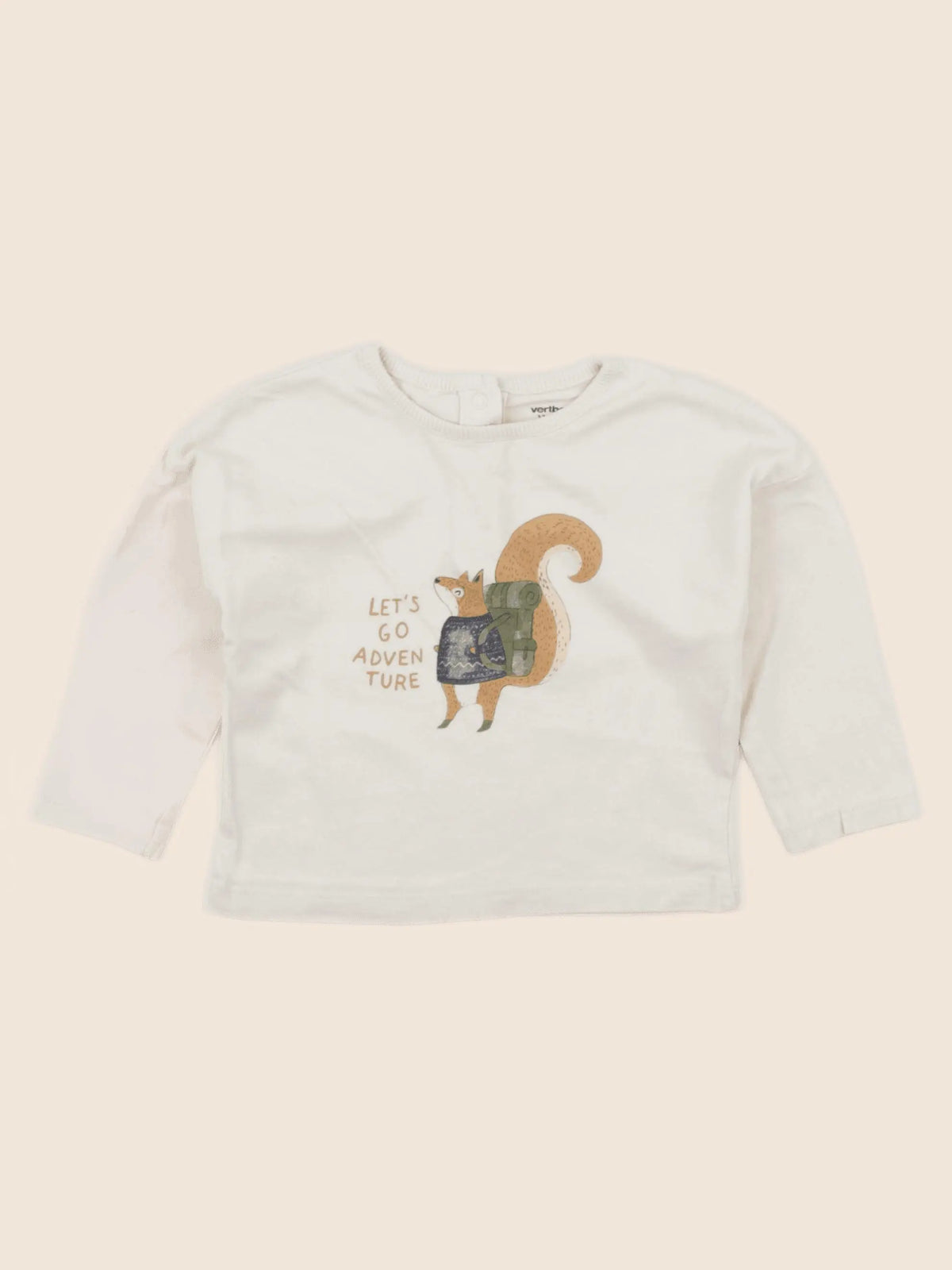 Vertbaudet - tee-shirt beige - 12 mois