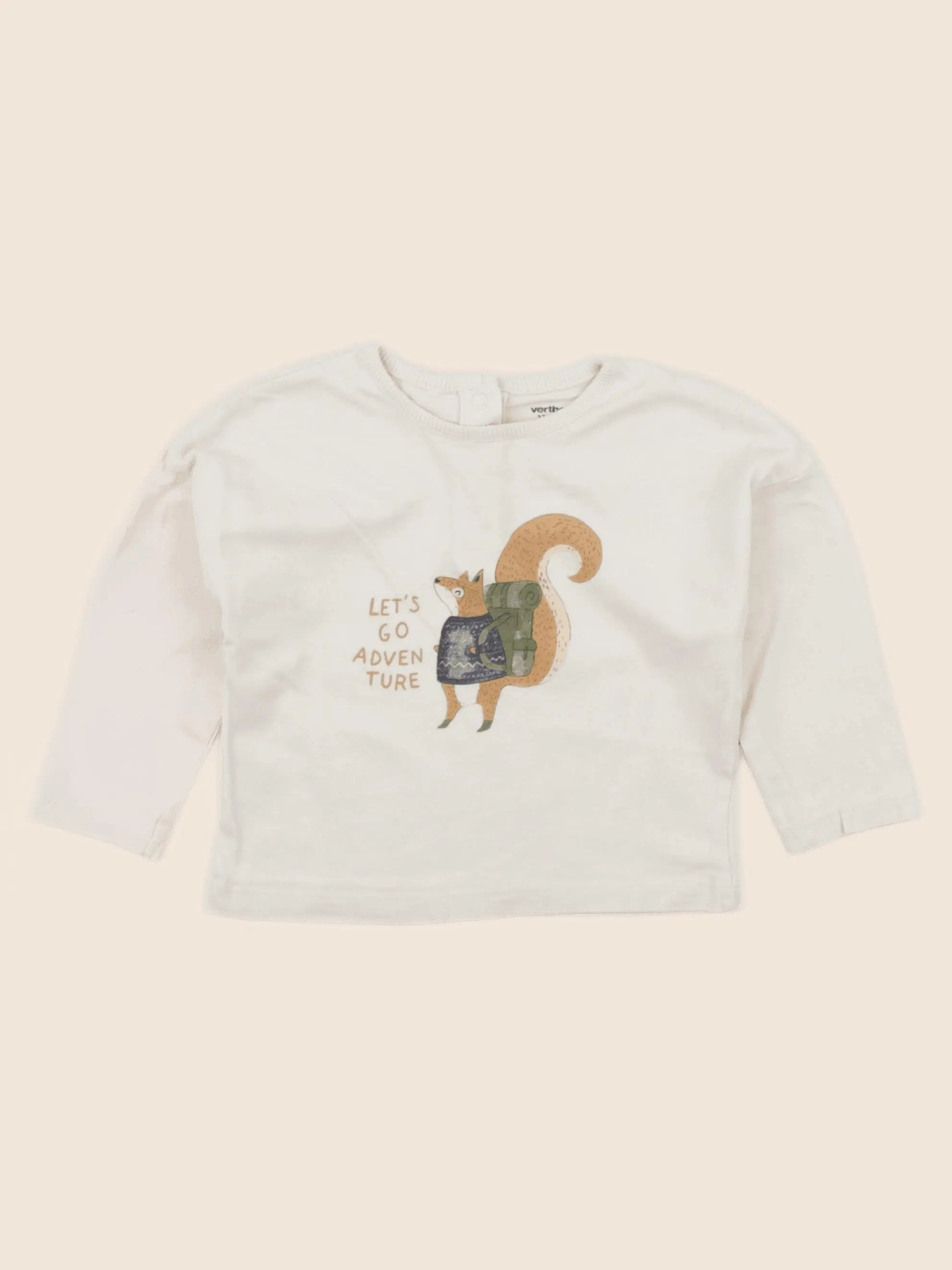 Vertbaudet - tee-shirt beige - 12 mois