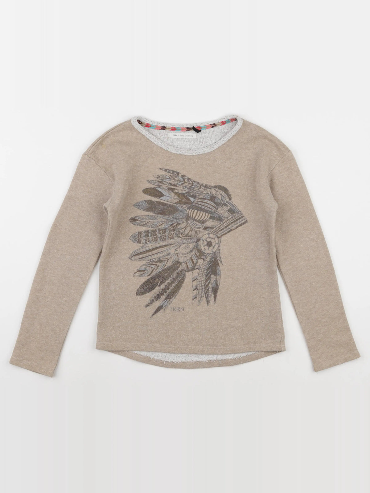 IKKS - sweat beige, or - 10 ans