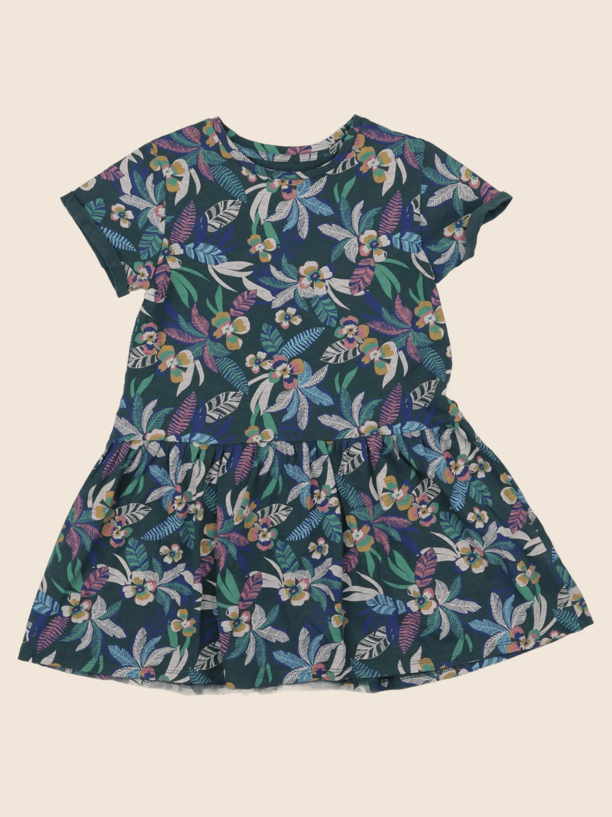 Vertbaudet - robe vert - 8 ans