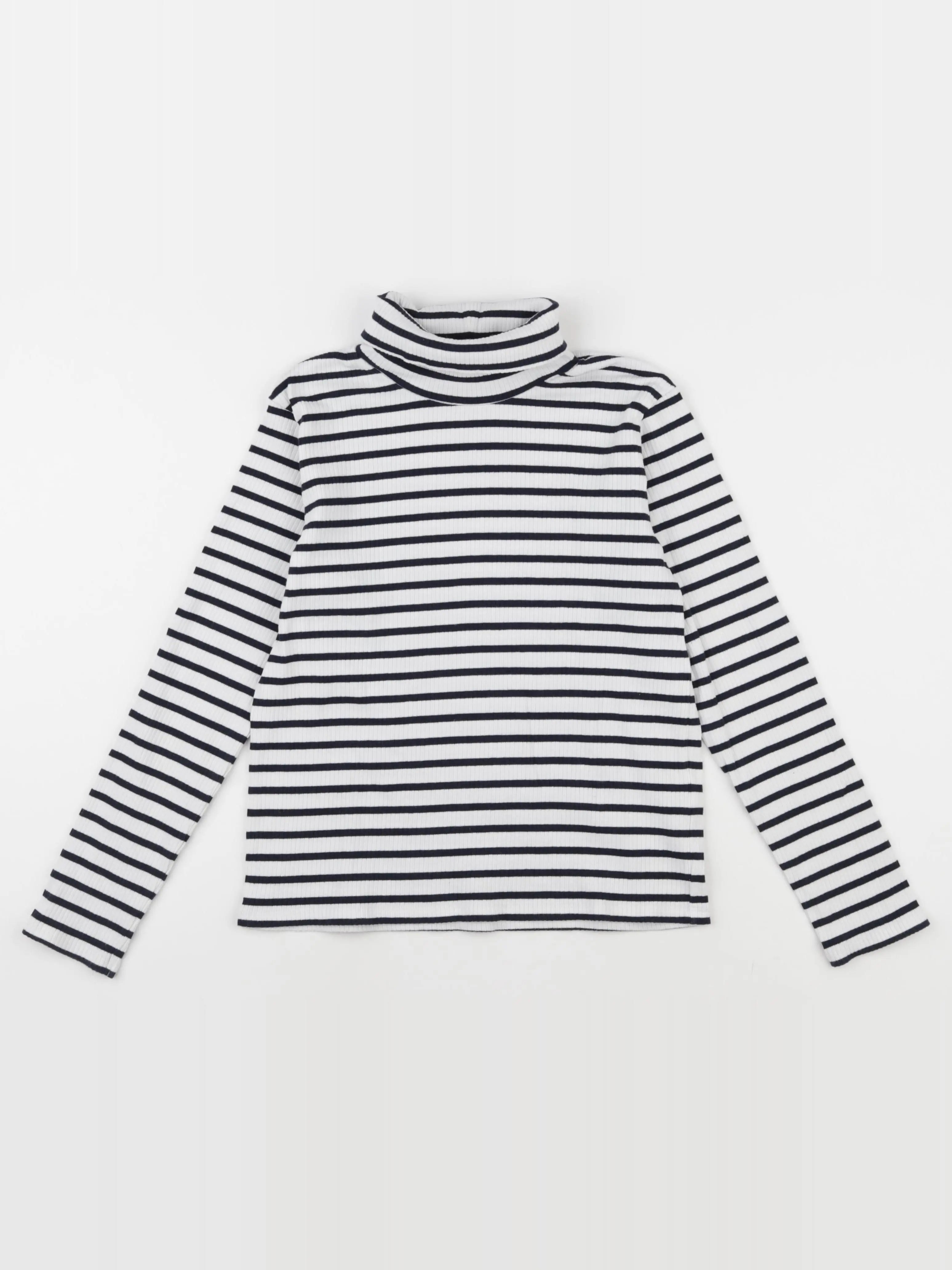 Vertbaudet - sous-pull blanc, bleu - 10 ans