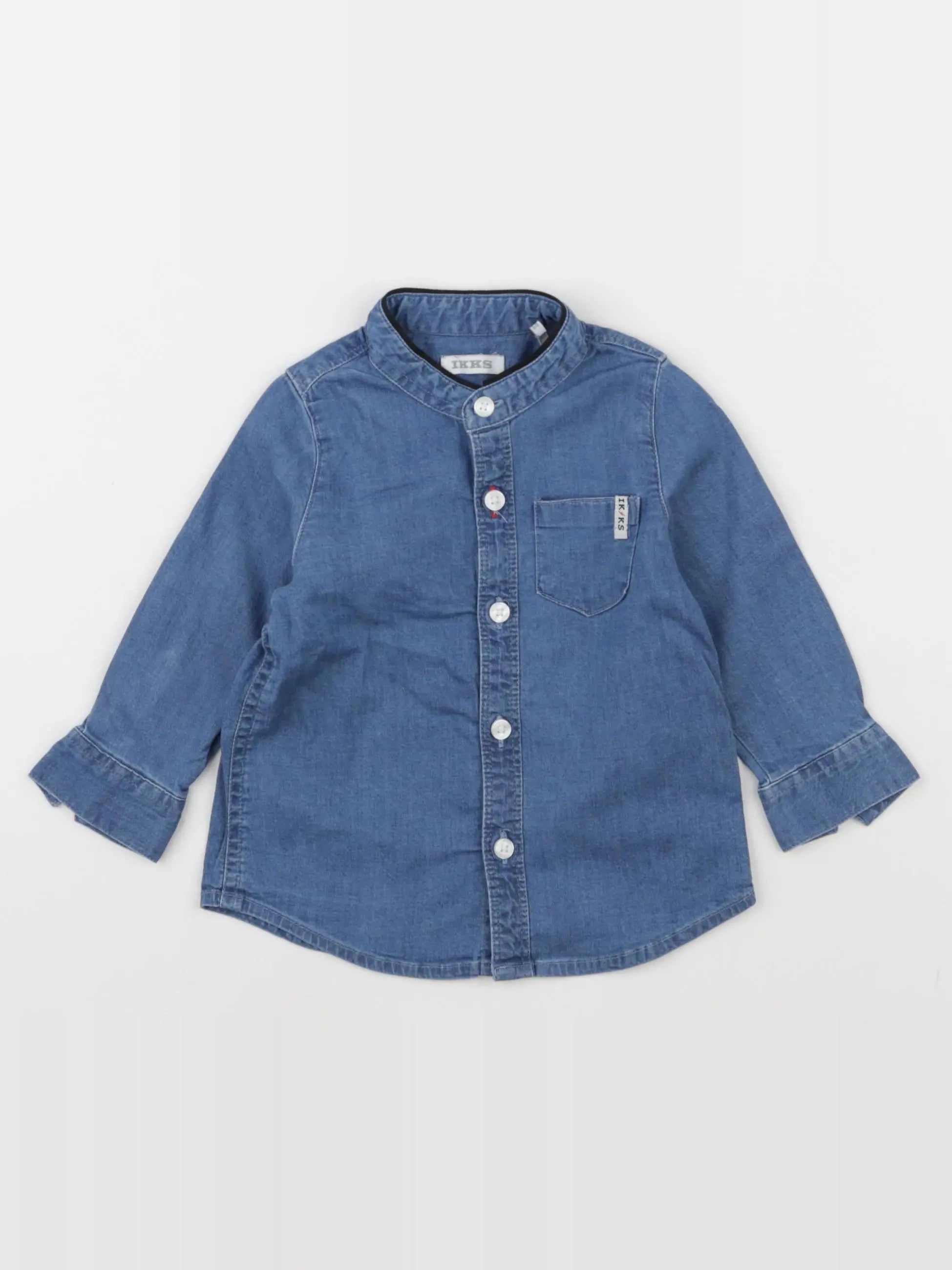 IKKS - chemise imprimé au dos bleu - 6 mois