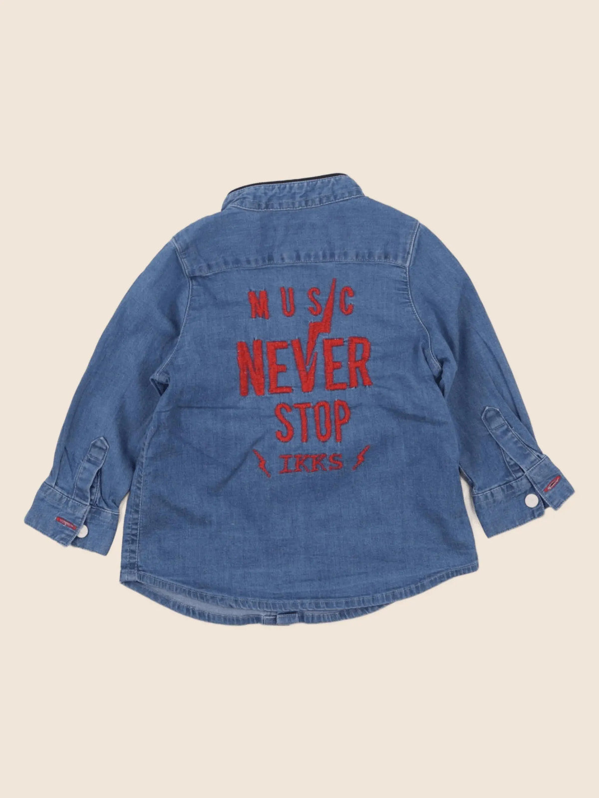 IKKS - chemise imprimé au dos bleu - 6 mois