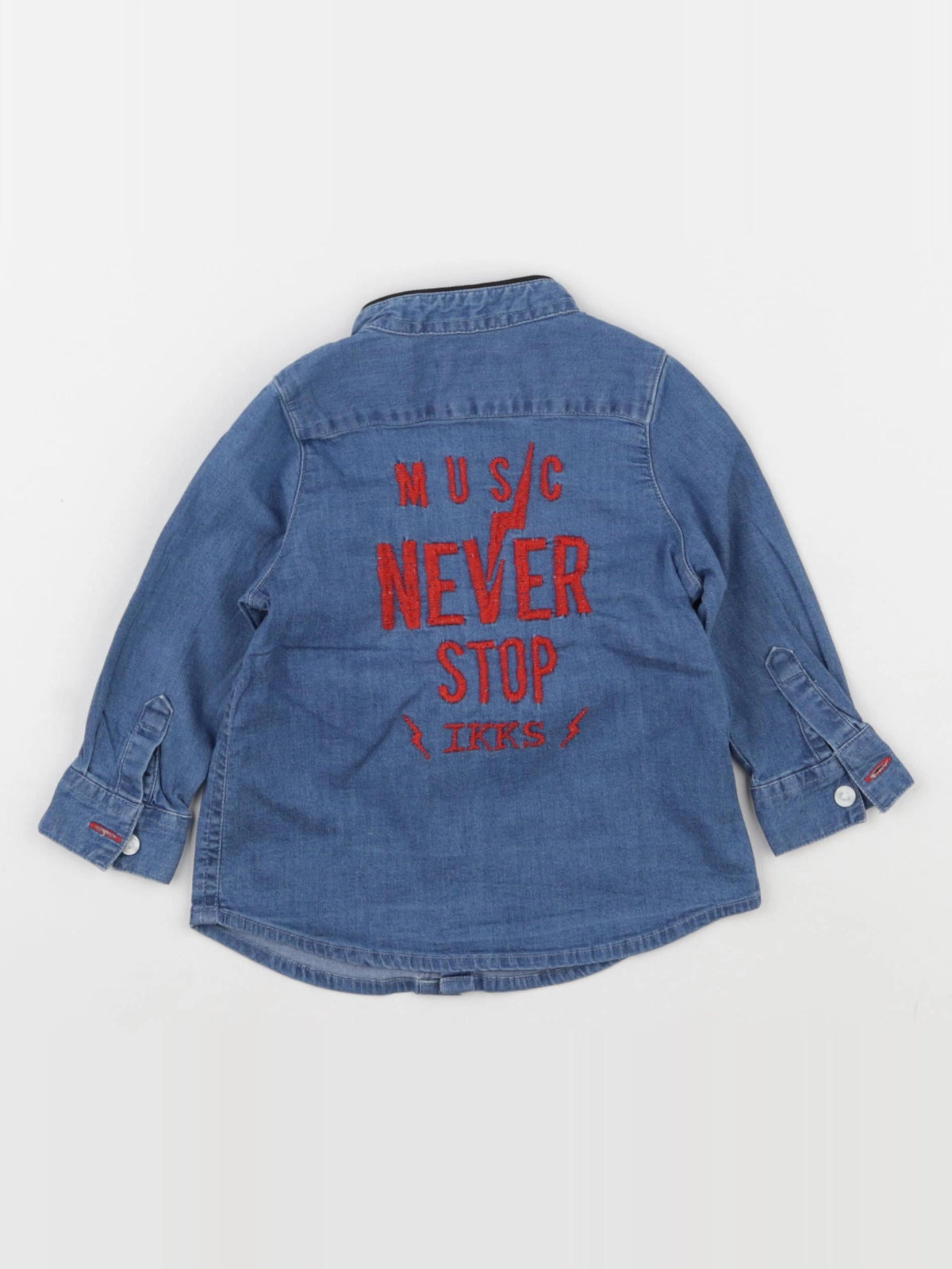 IKKS - chemise imprimé au dos bleu - 6 mois