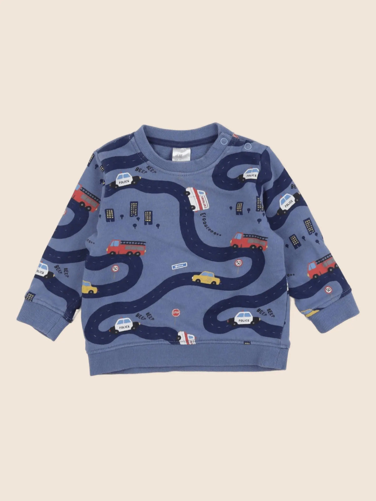 H&M - sweat gris - 4/6 mois