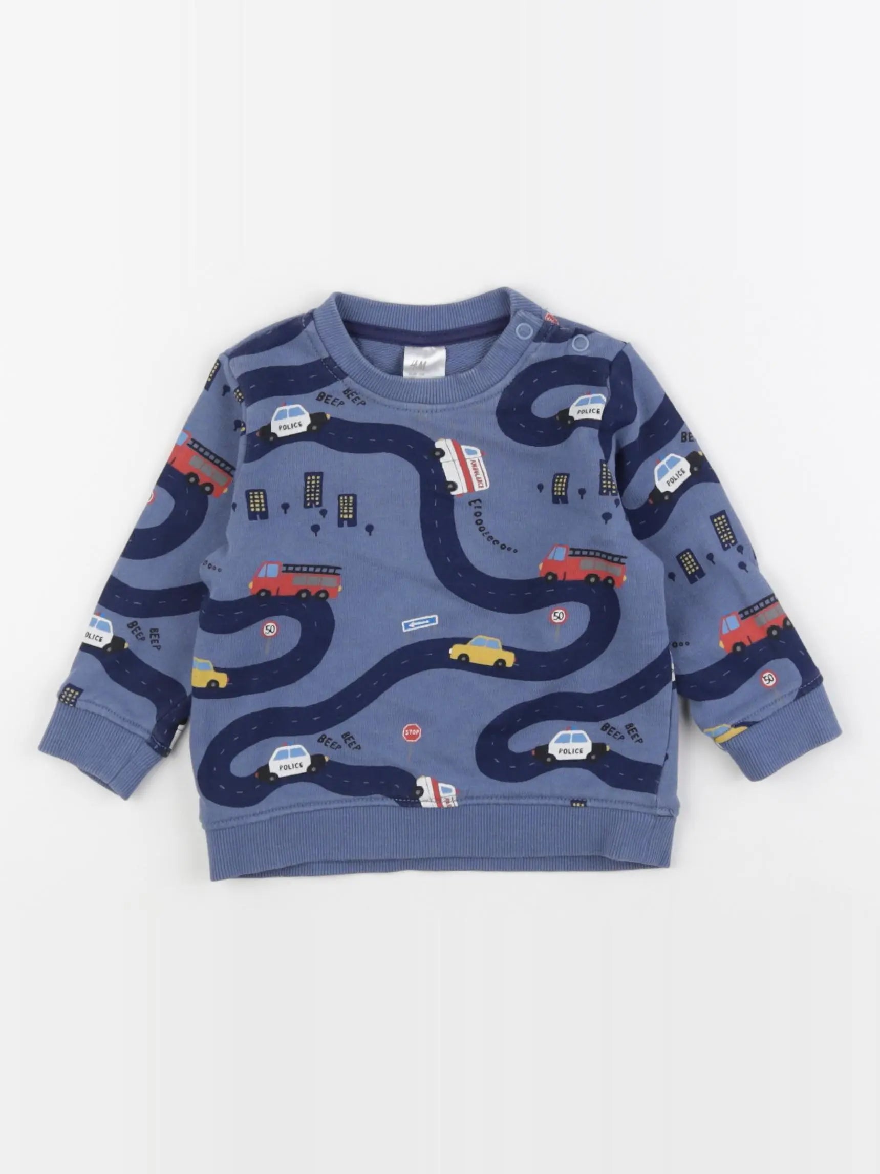 H&M - sweat gris - 4/6 mois