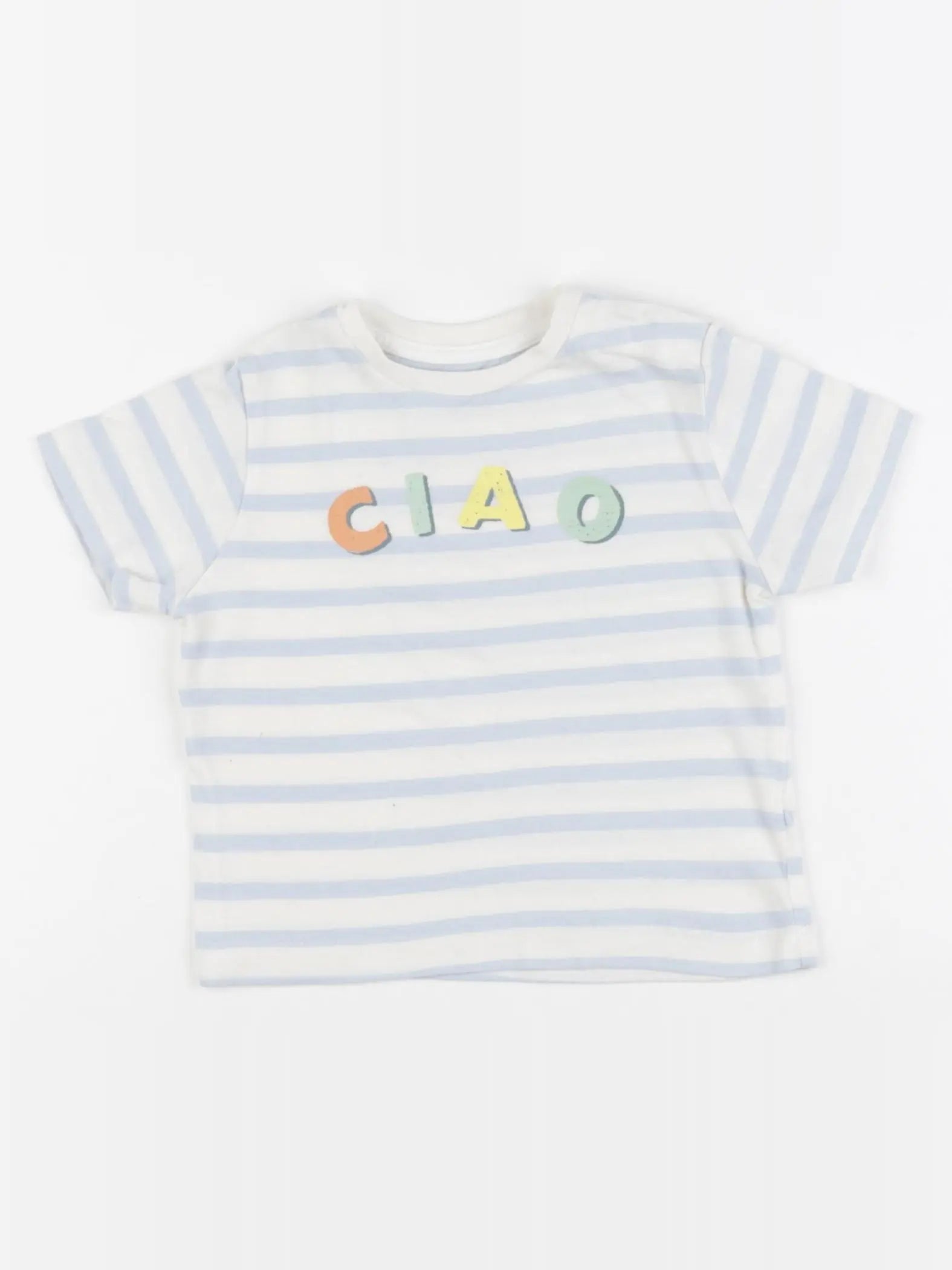 Boutchou - tee-shirt beige, bleu - 12 mois