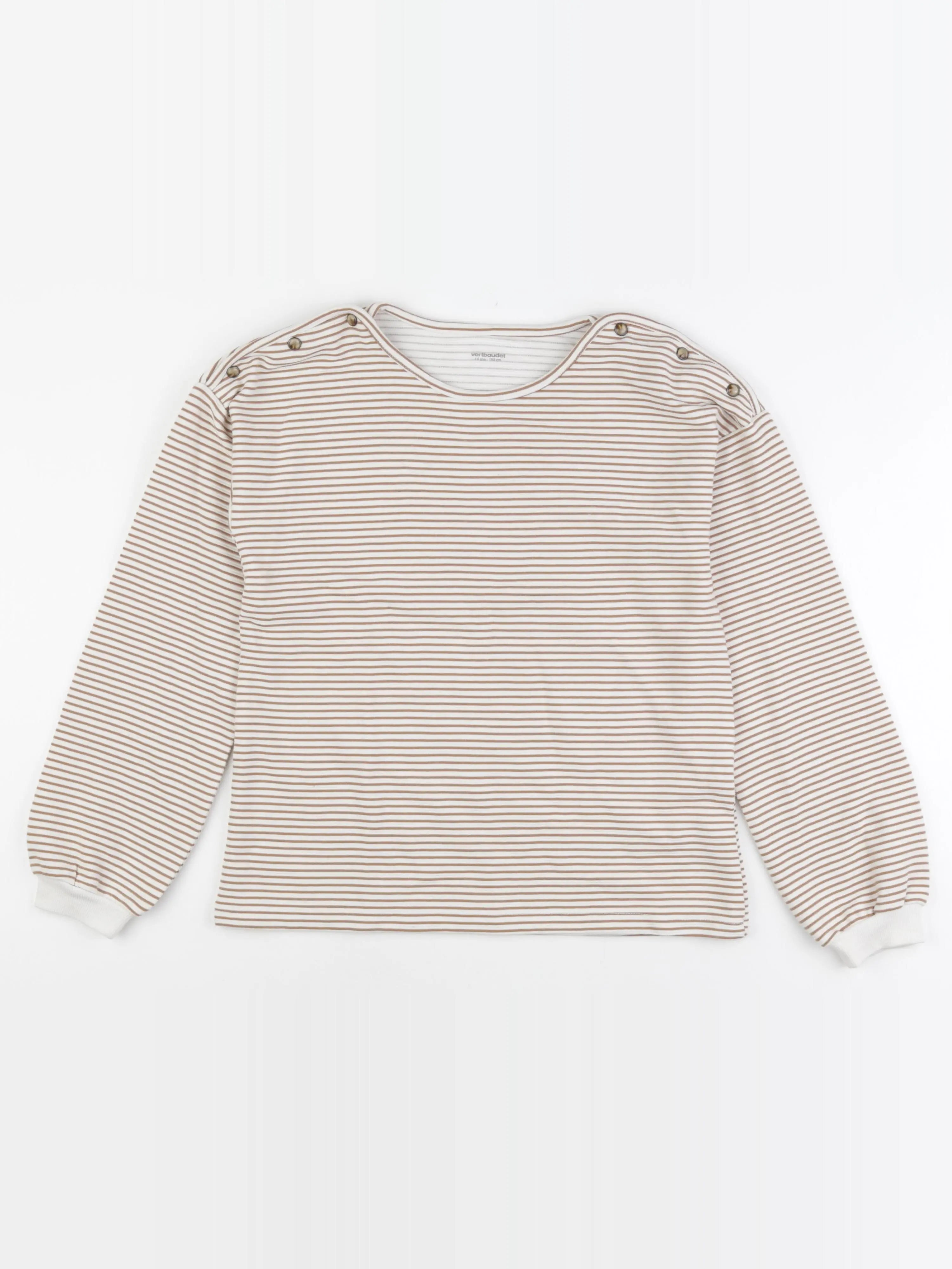 Vertbaudet - sweat beige - 14 ans