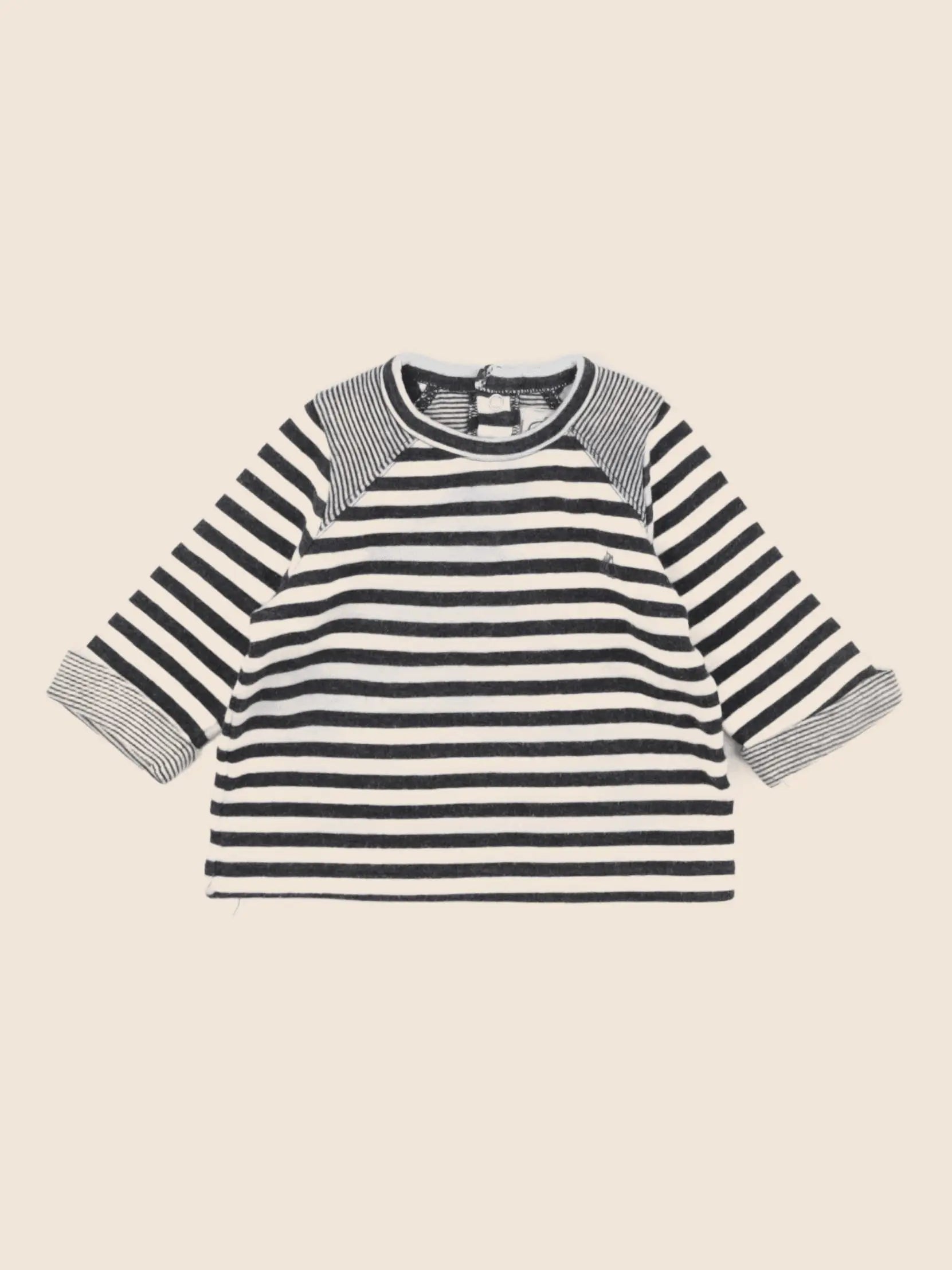 Petit Bateau - tee-shirt gris, noir - 3 mois