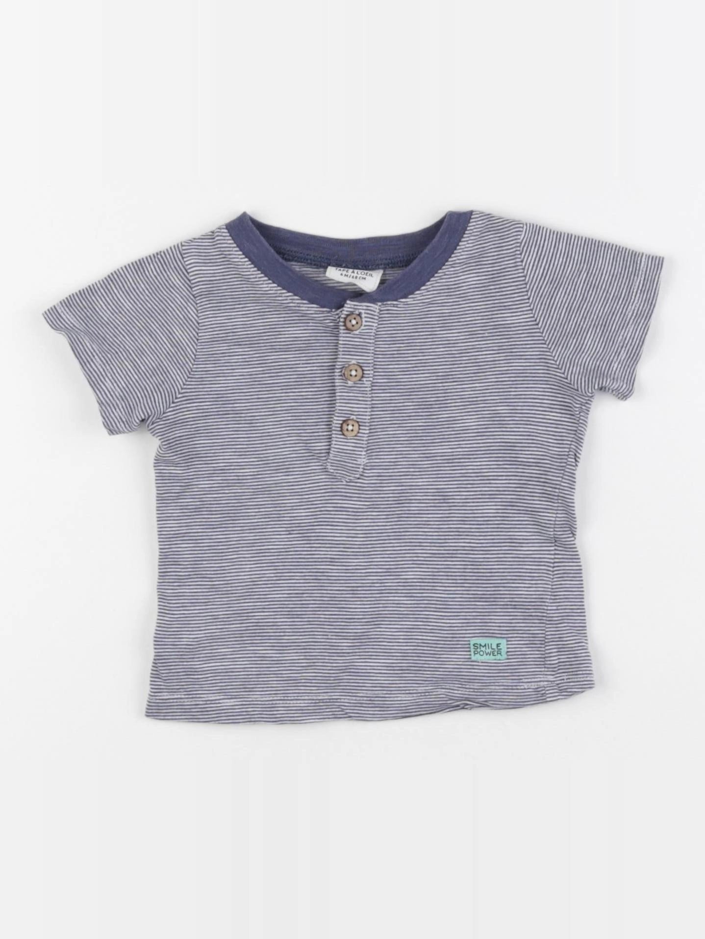 Tape à l'oeil - tee-shirt bleu - 6 mois