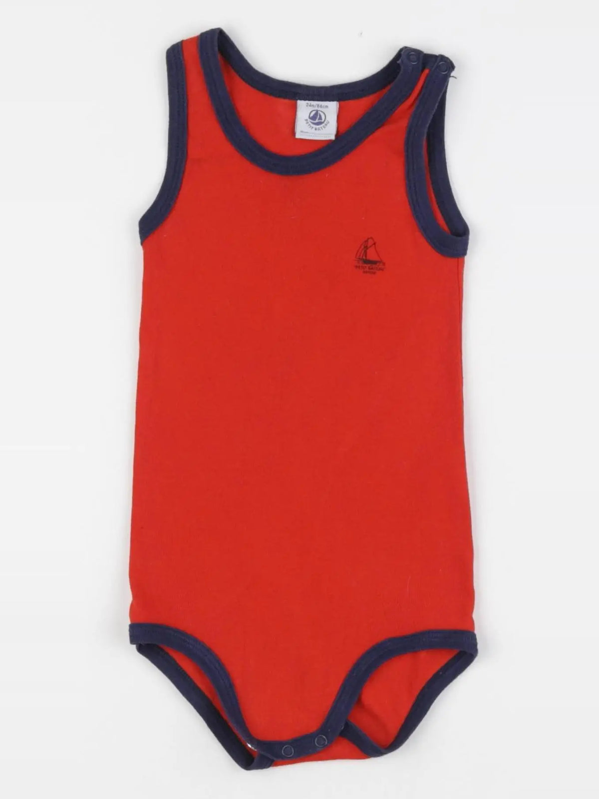 Petit Bateau - body rouge - 24 mois