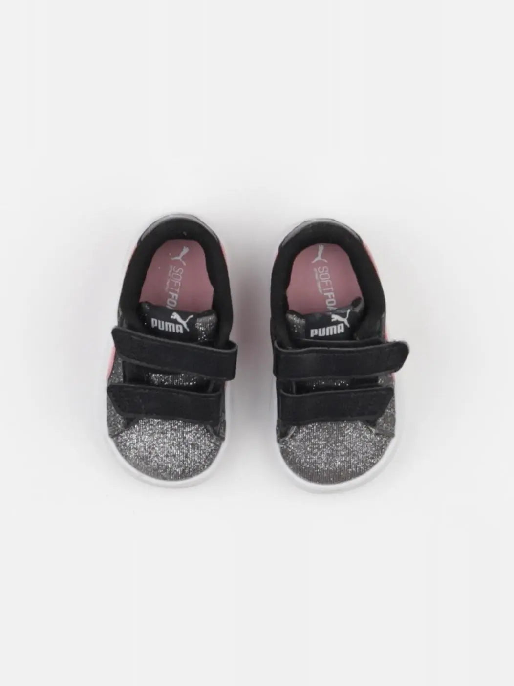 Puma - tennis à scratch/ lacets argent, noir - pointure 19