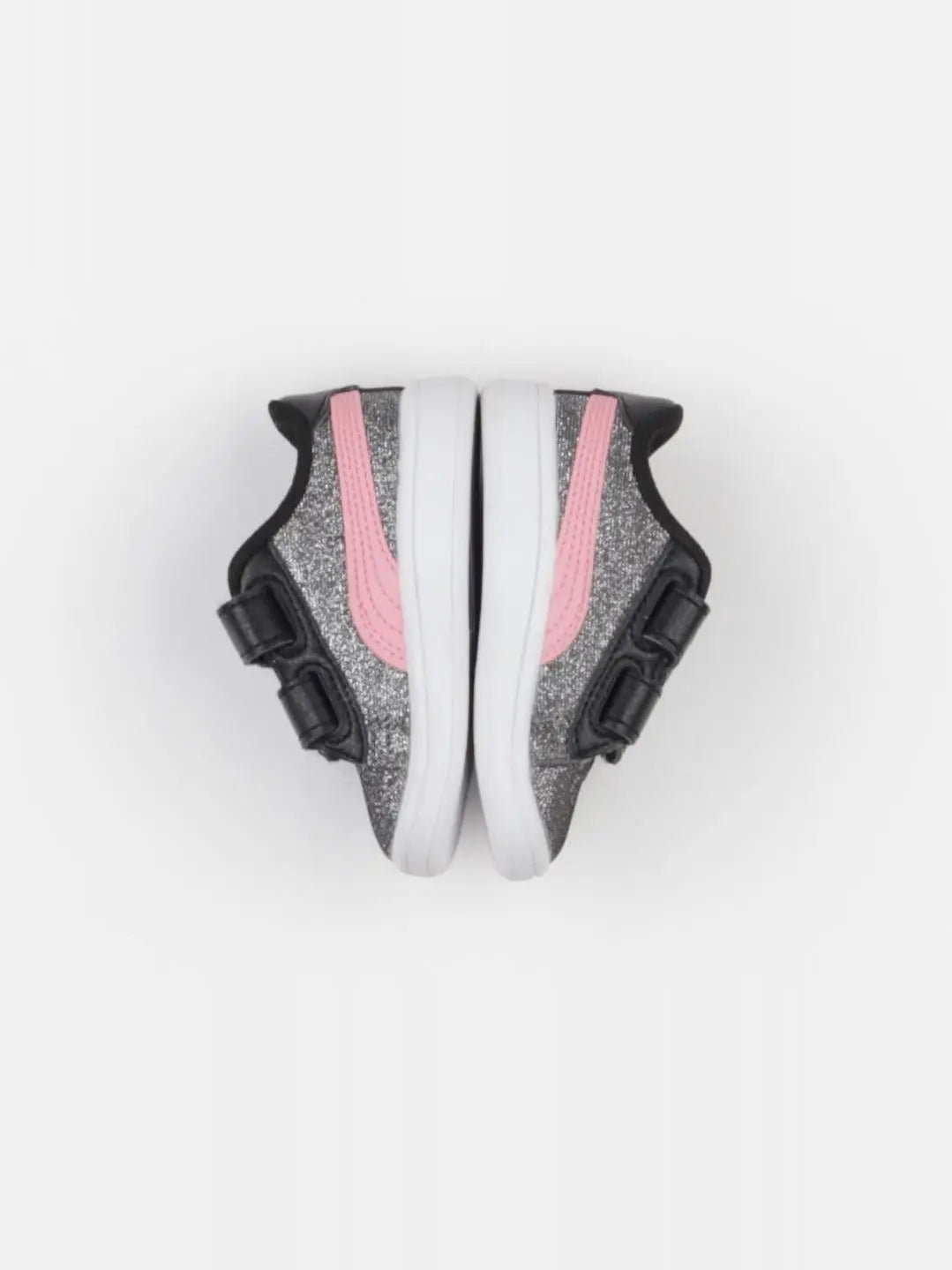 Puma - tennis à scratch/ lacets argent, noir - pointure 19