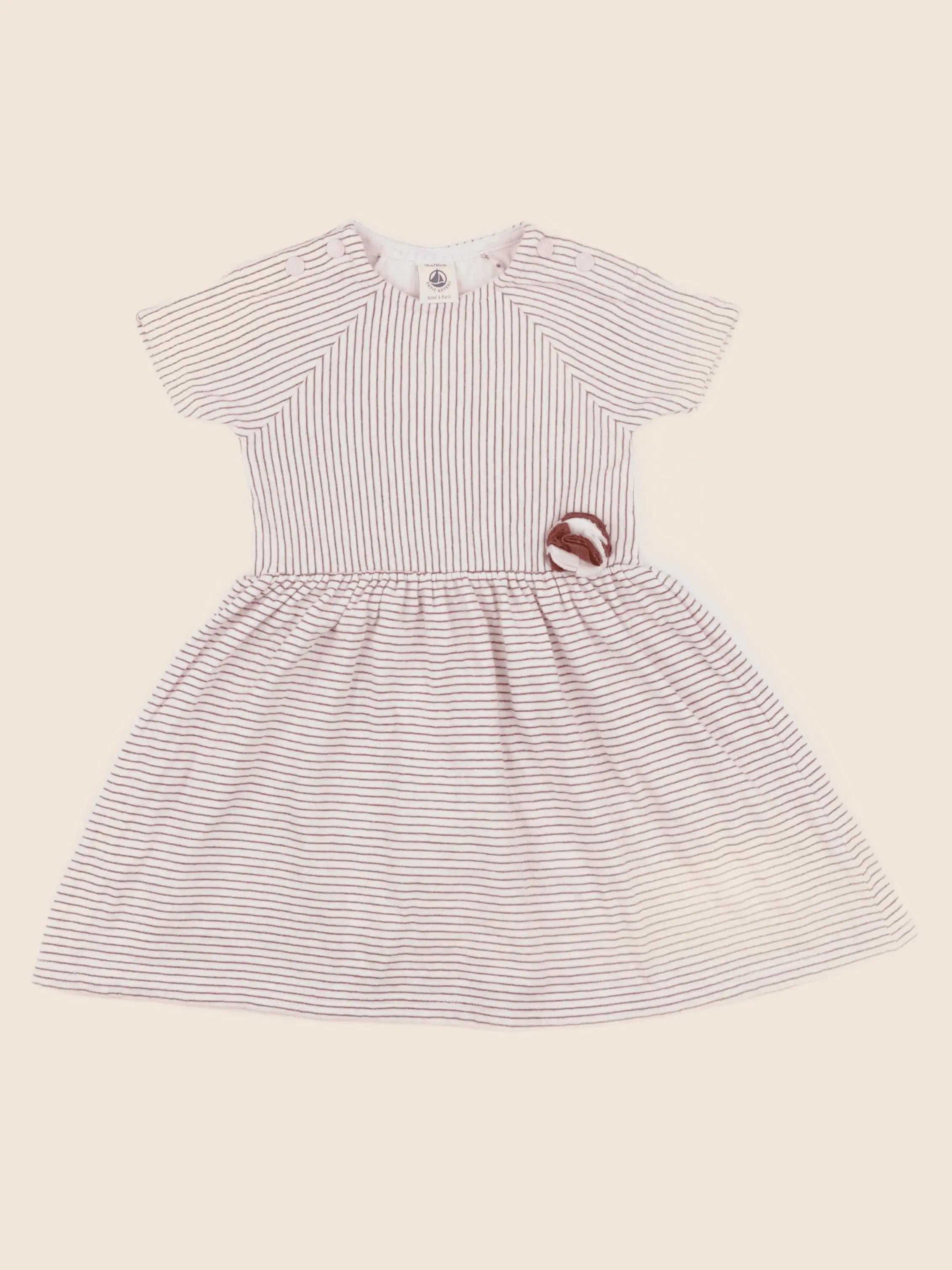 Petit Bateau - robe marron - 18 mois