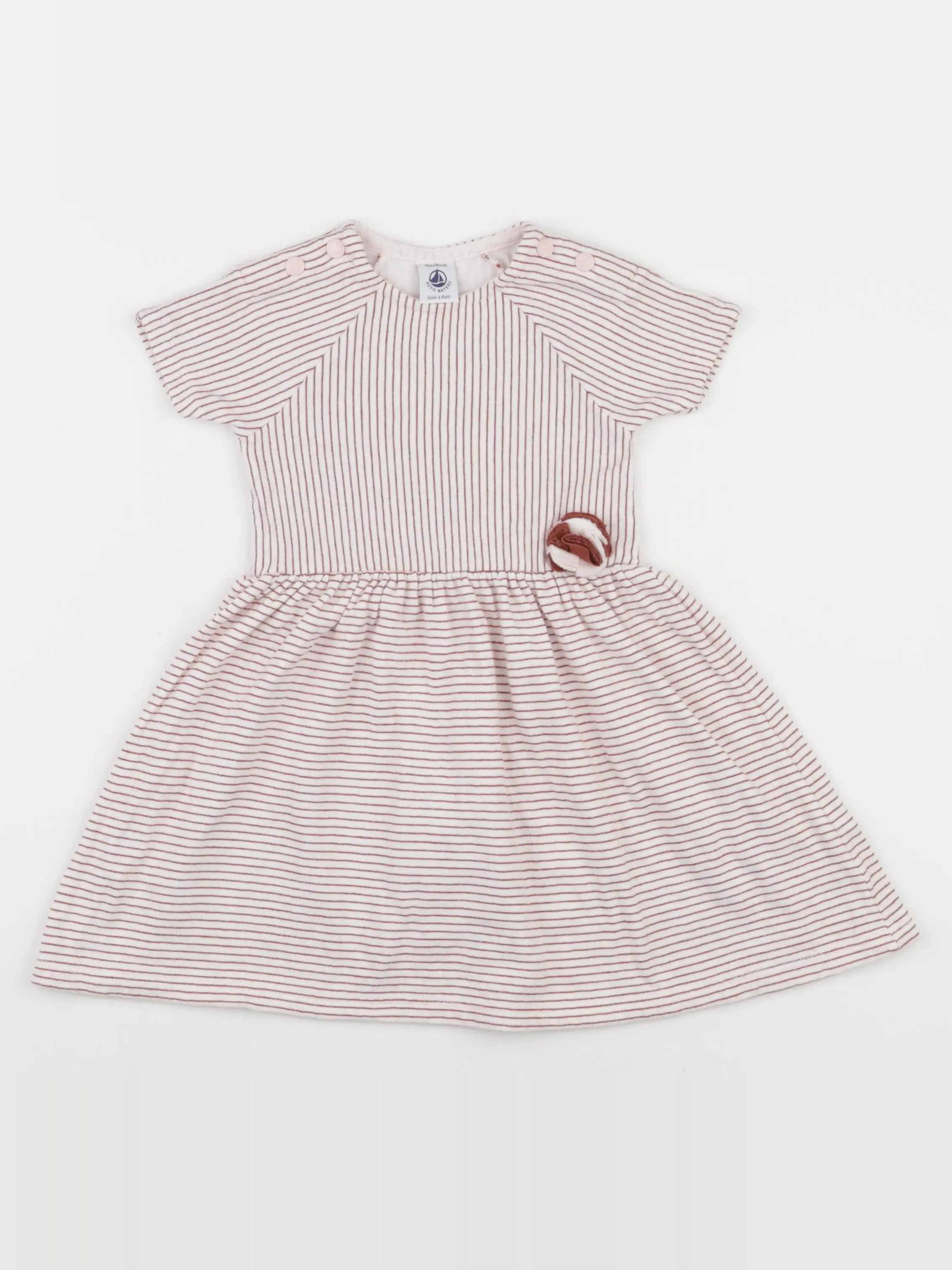 Petit Bateau - robe marron - 18 mois