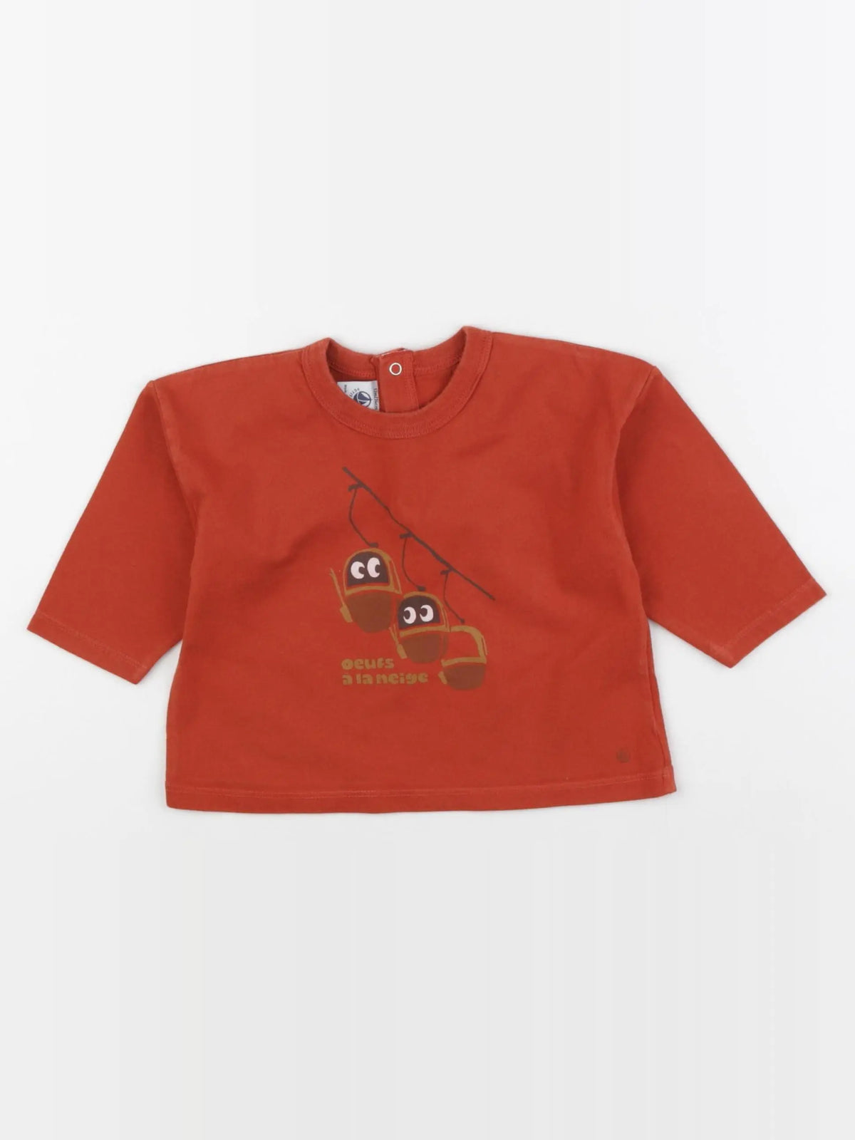 Petit Bateau - tee-shirt rouge, orange - 12 mois