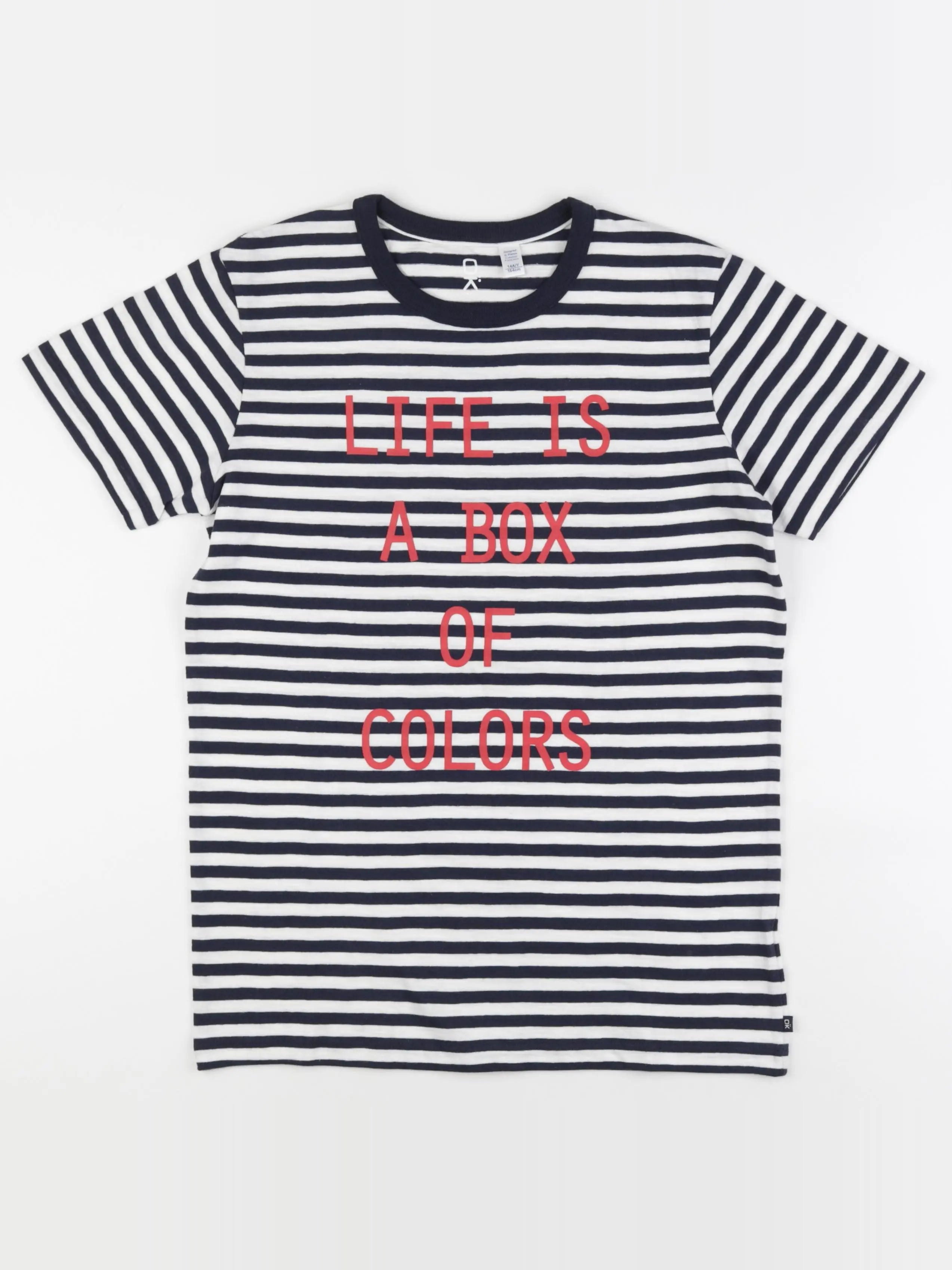 Okaidi - tee-shirt blanc, bleu - 14 ans