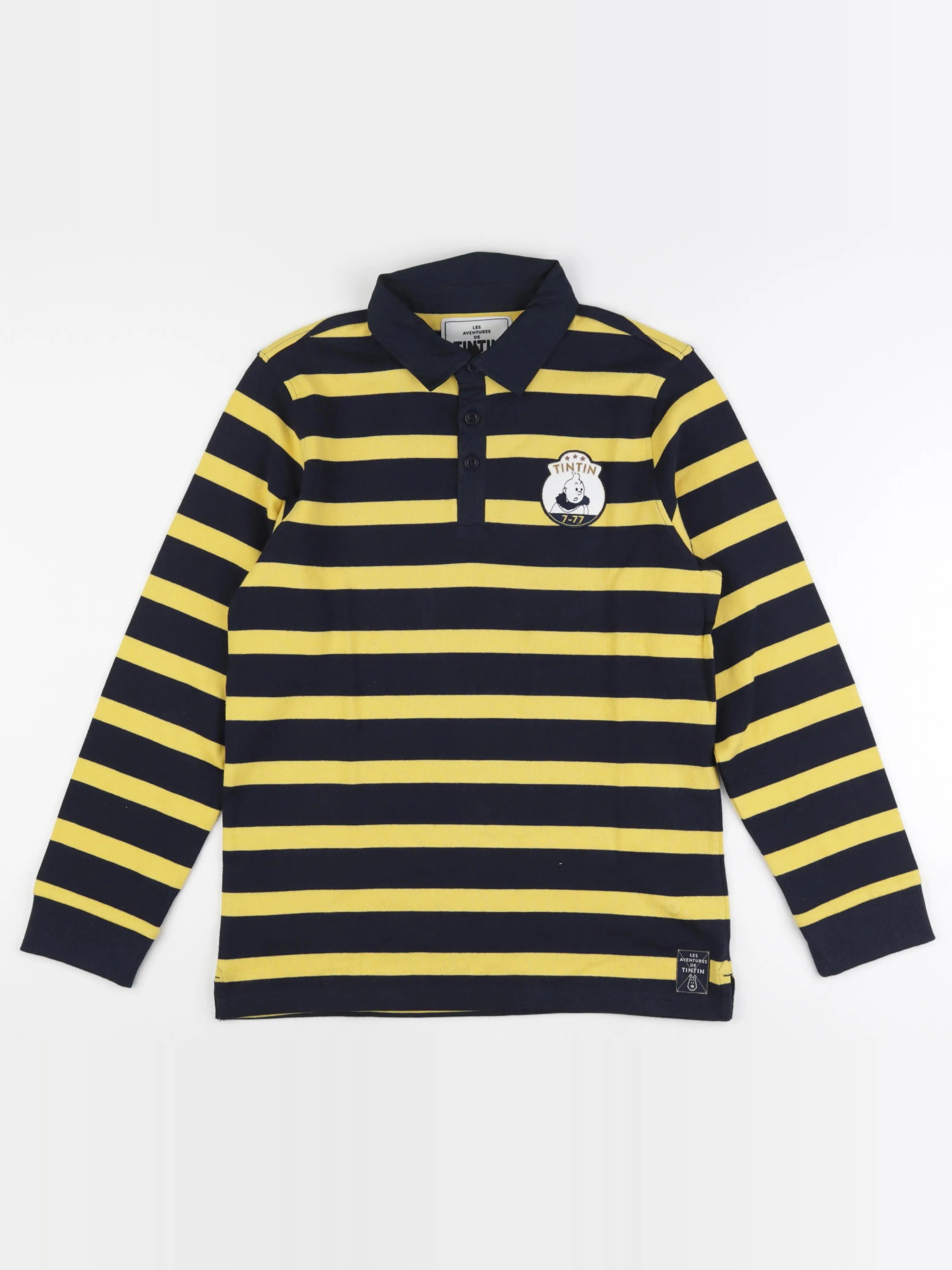 Cyrillus - polo jaune, bleu - 14 ans