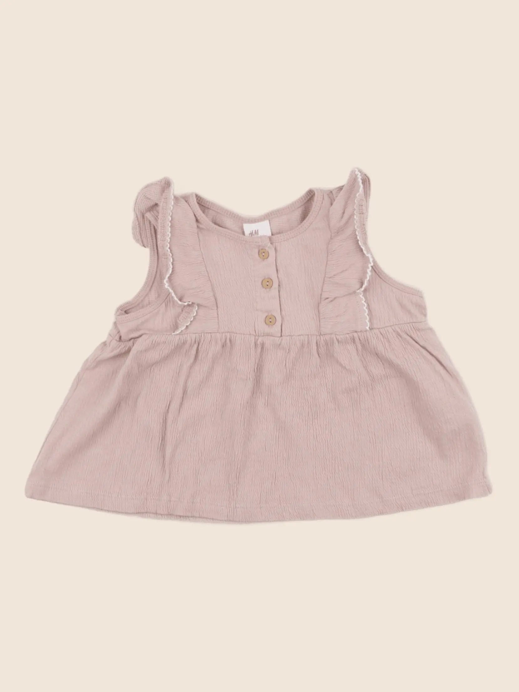 H&M - tee-shirt marron - 6/9 mois