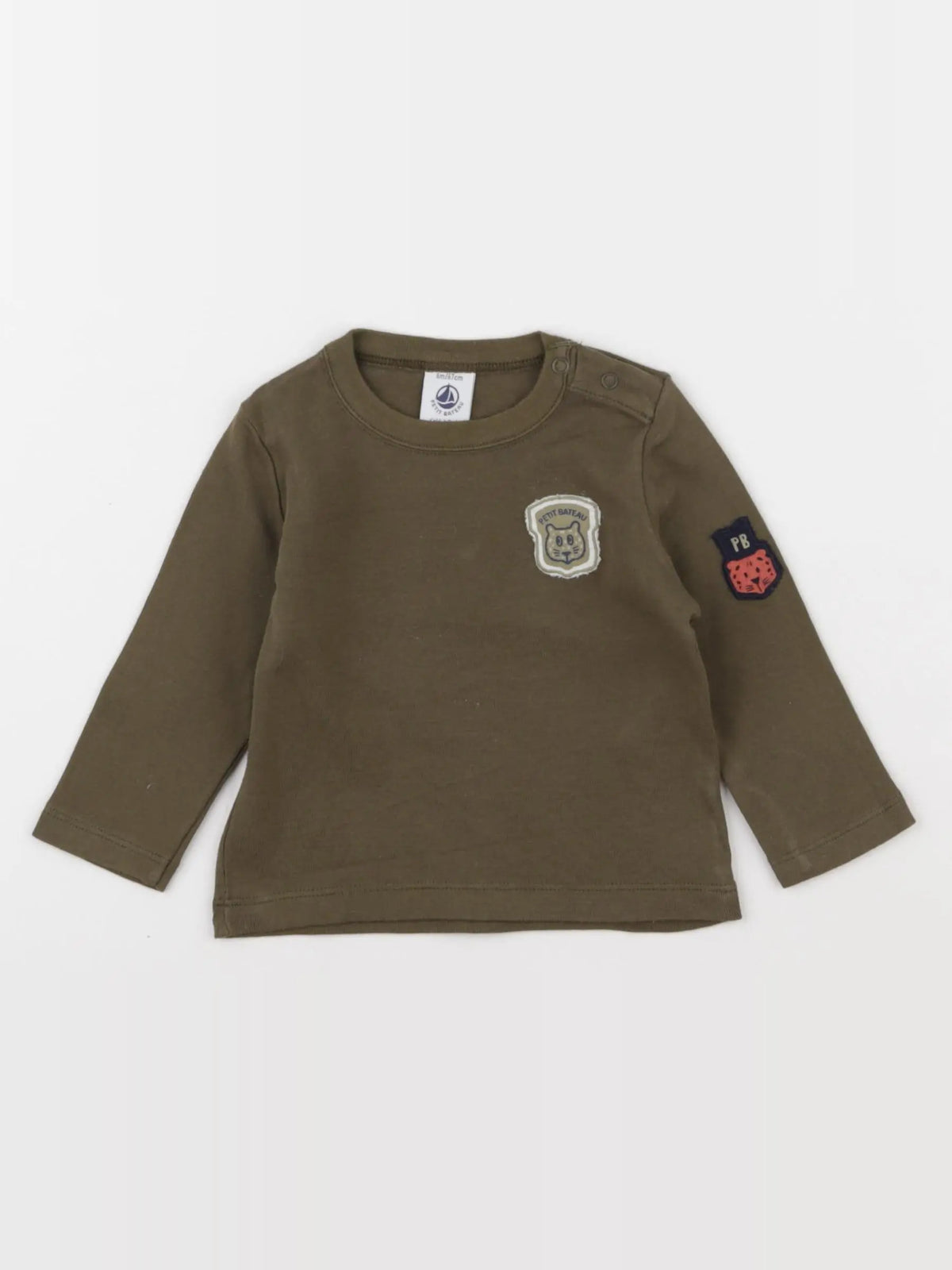 Petit Bateau - tee-shirt vert - 6 mois