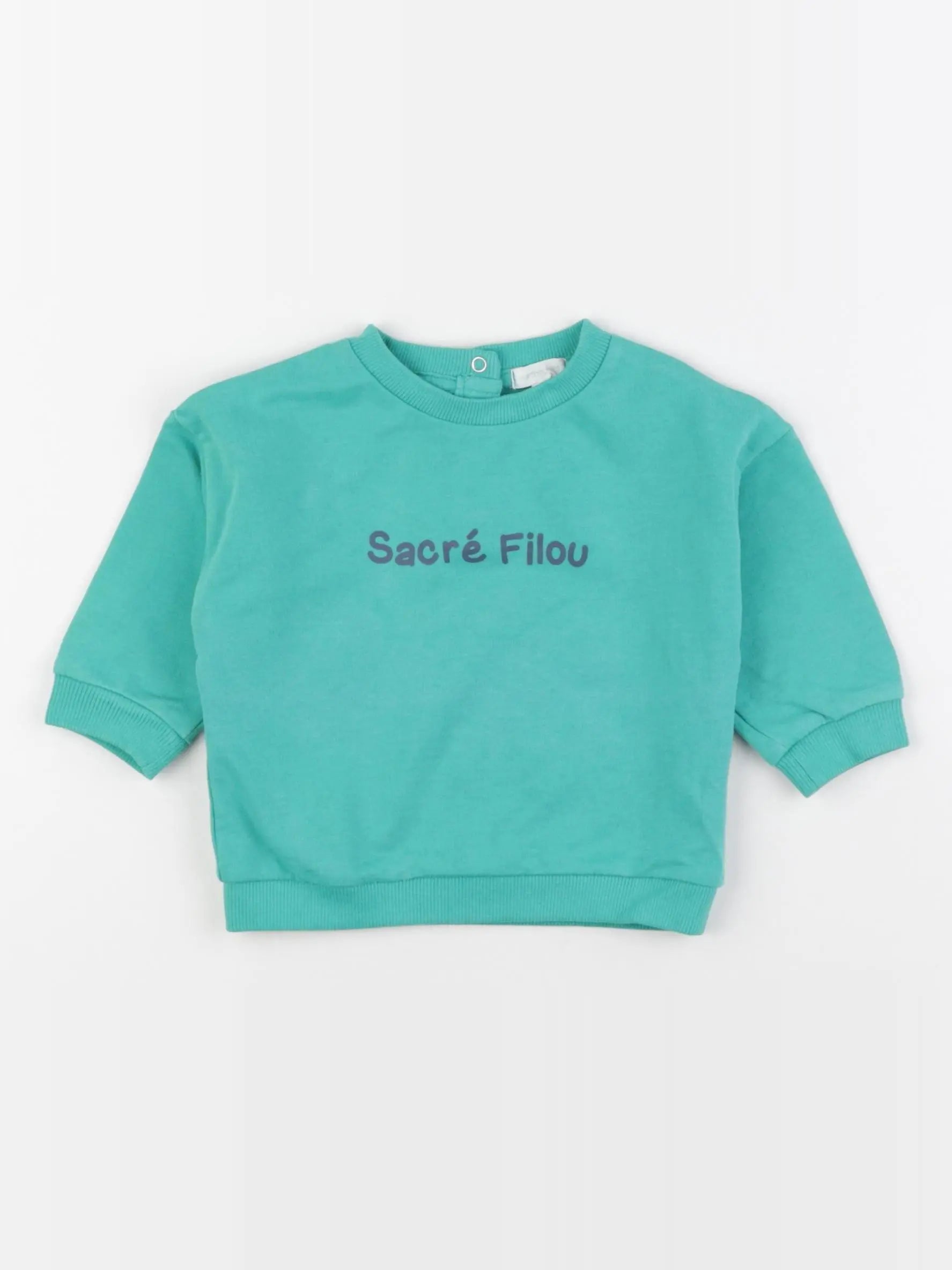 Vertbaudet - sweat vert - 9 mois