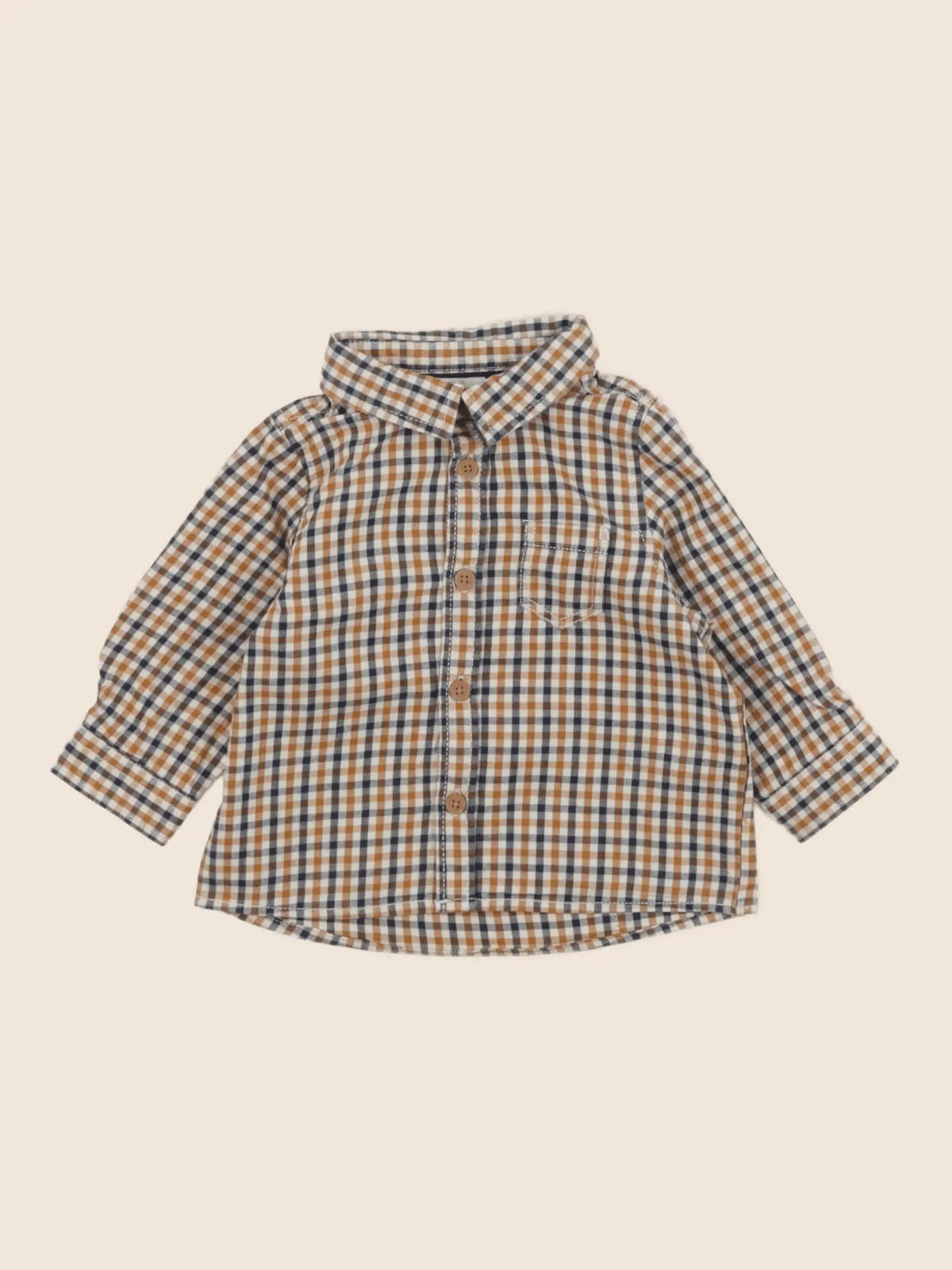 Tape à l'oeil - chemise jaune, bleu - 6 mois