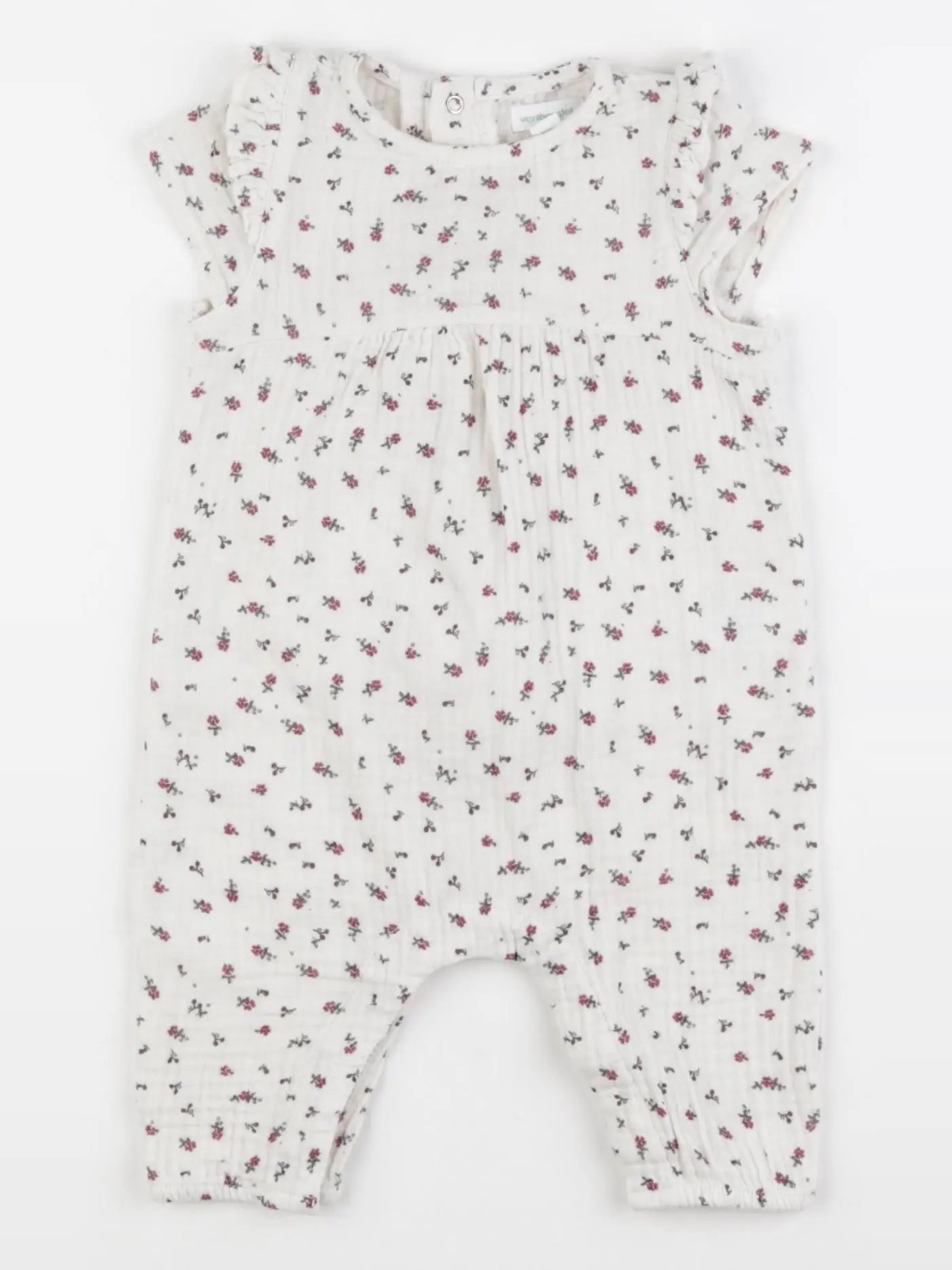 Vertbaudet - combinaison blanc, rose - 3 mois