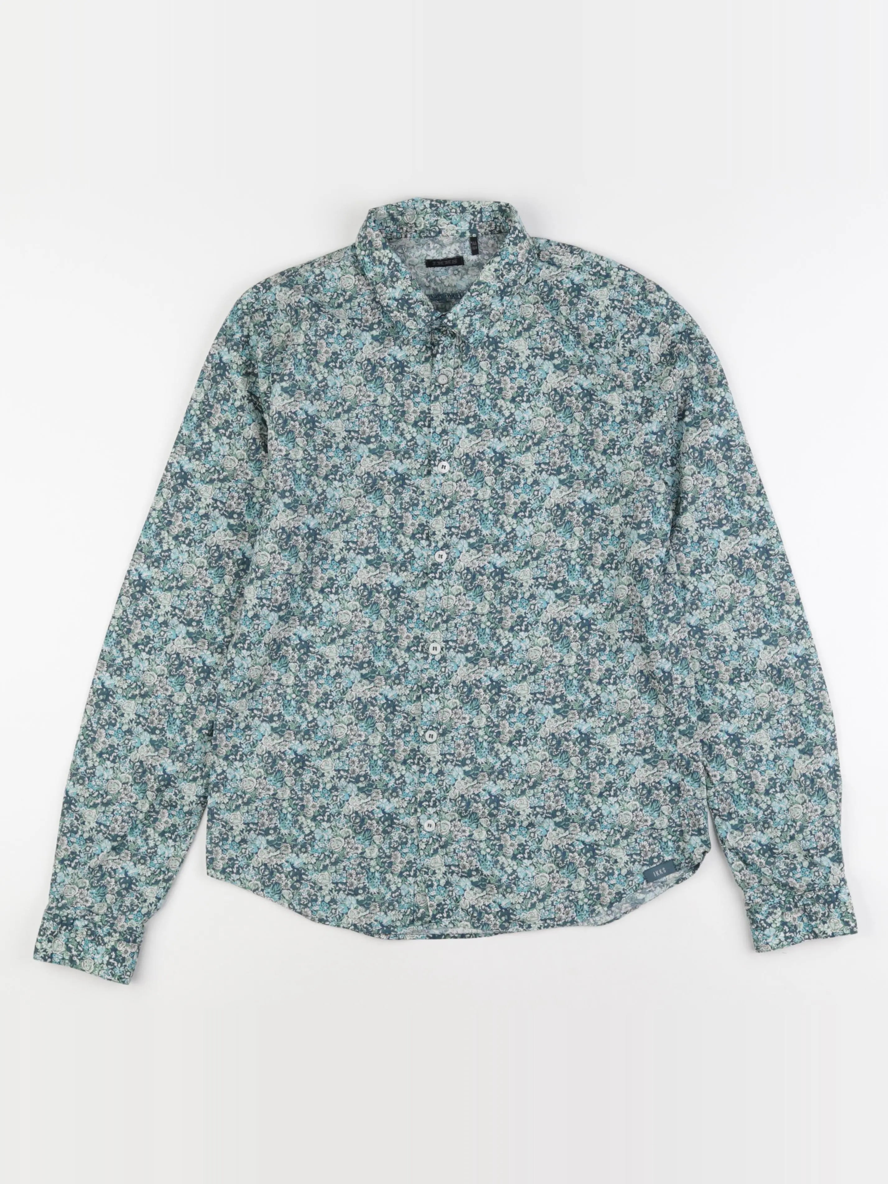 IKKS - chemise bleu, vert - 14 ans