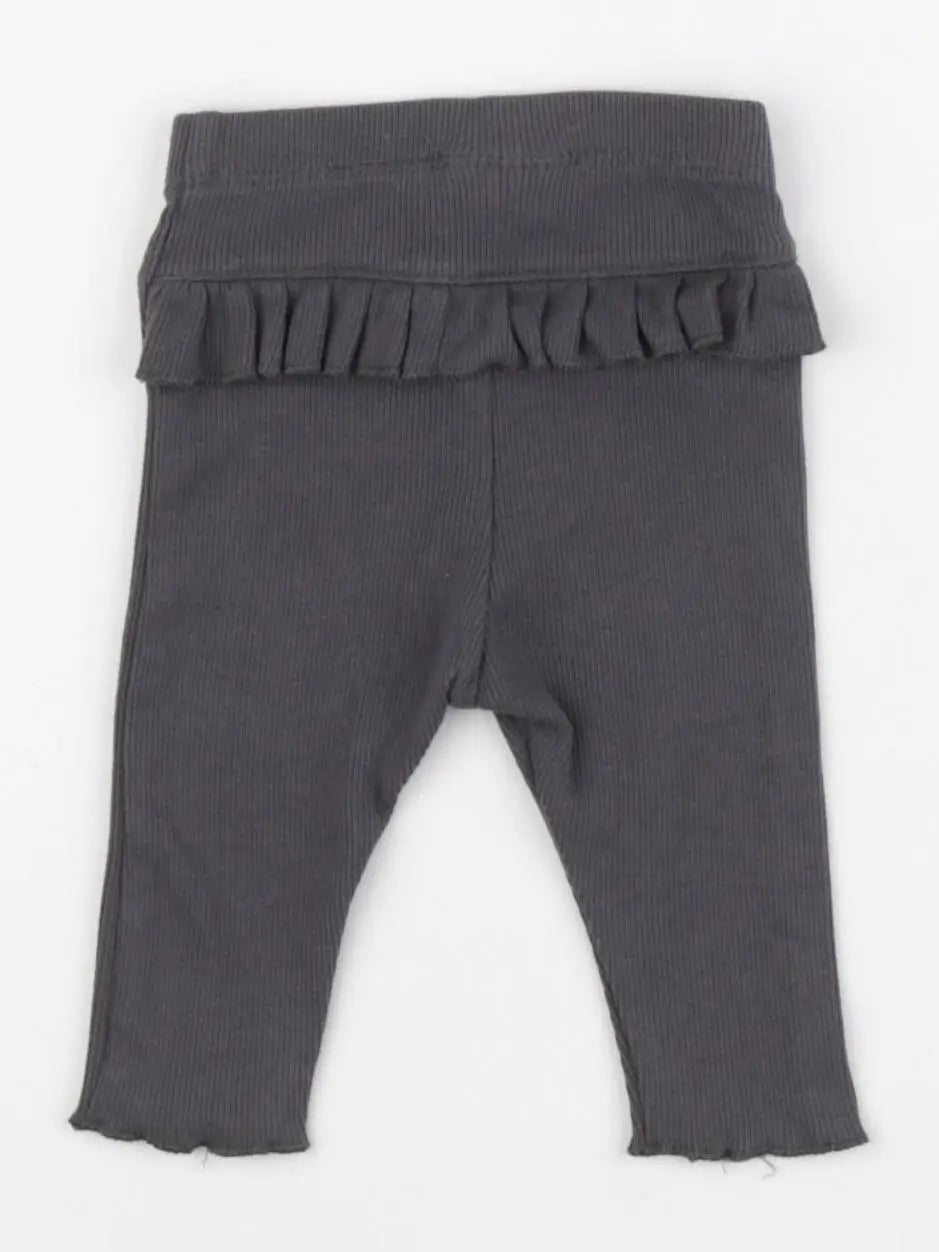 H&M - legging volants au dos gris - 1-2 mois