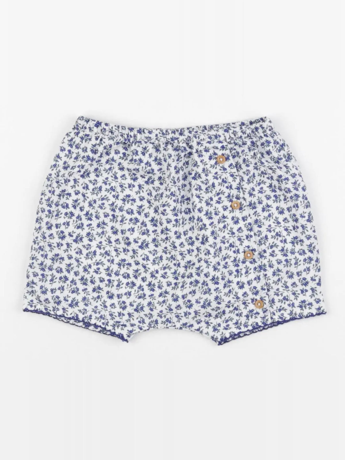 Boutchou - short bleu, blanc - 6 mois