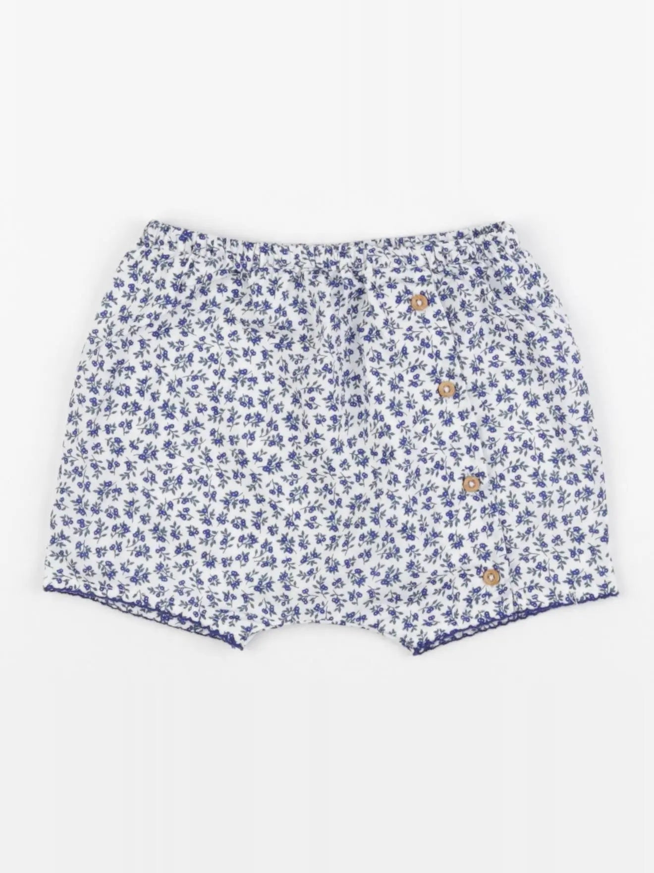 Boutchou - short bleu, blanc - 6 mois