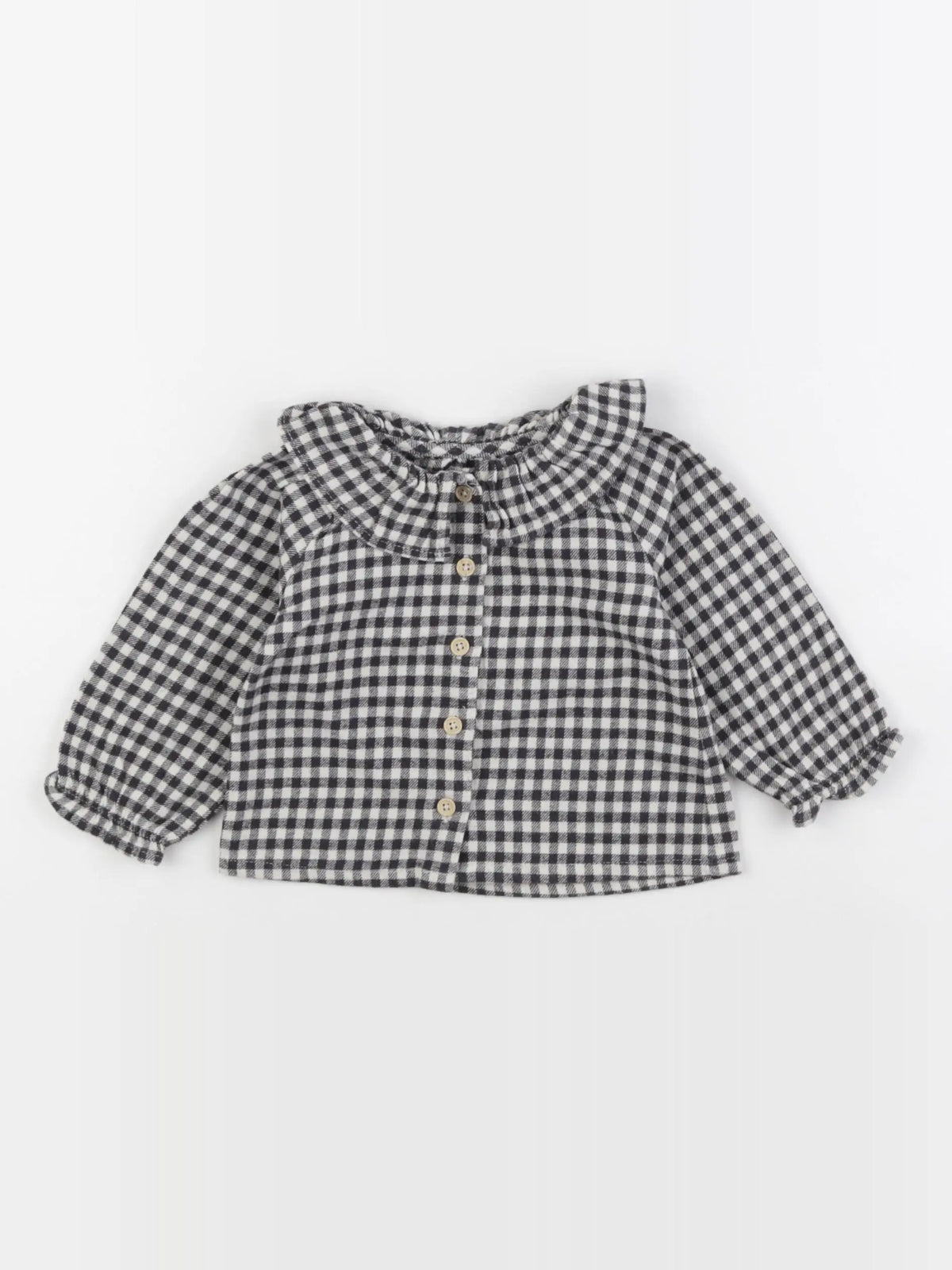 Vertbaudet - blouse blanc, noir - 6 mois