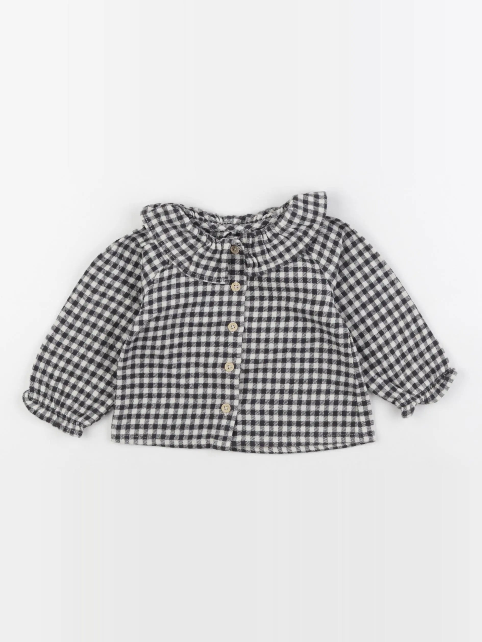 Vertbaudet - blouse blanc, noir - 6 mois