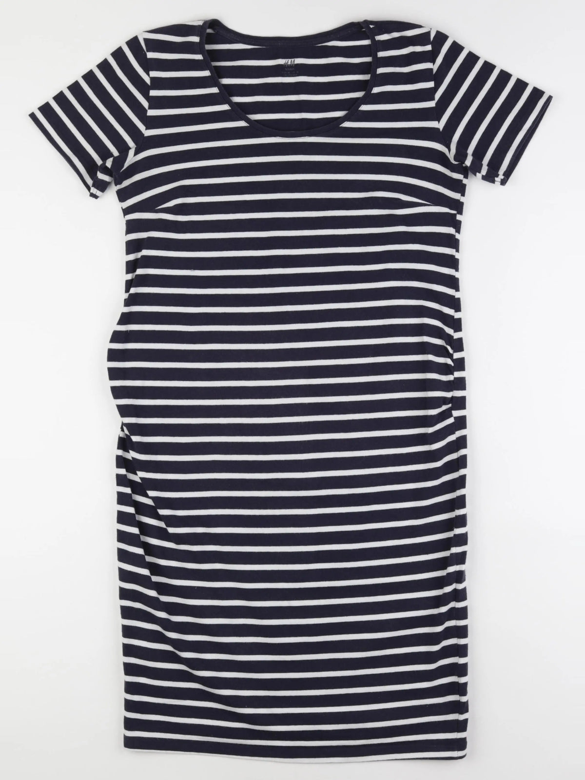 H&M - robe grossesse bleu, blanc - 38