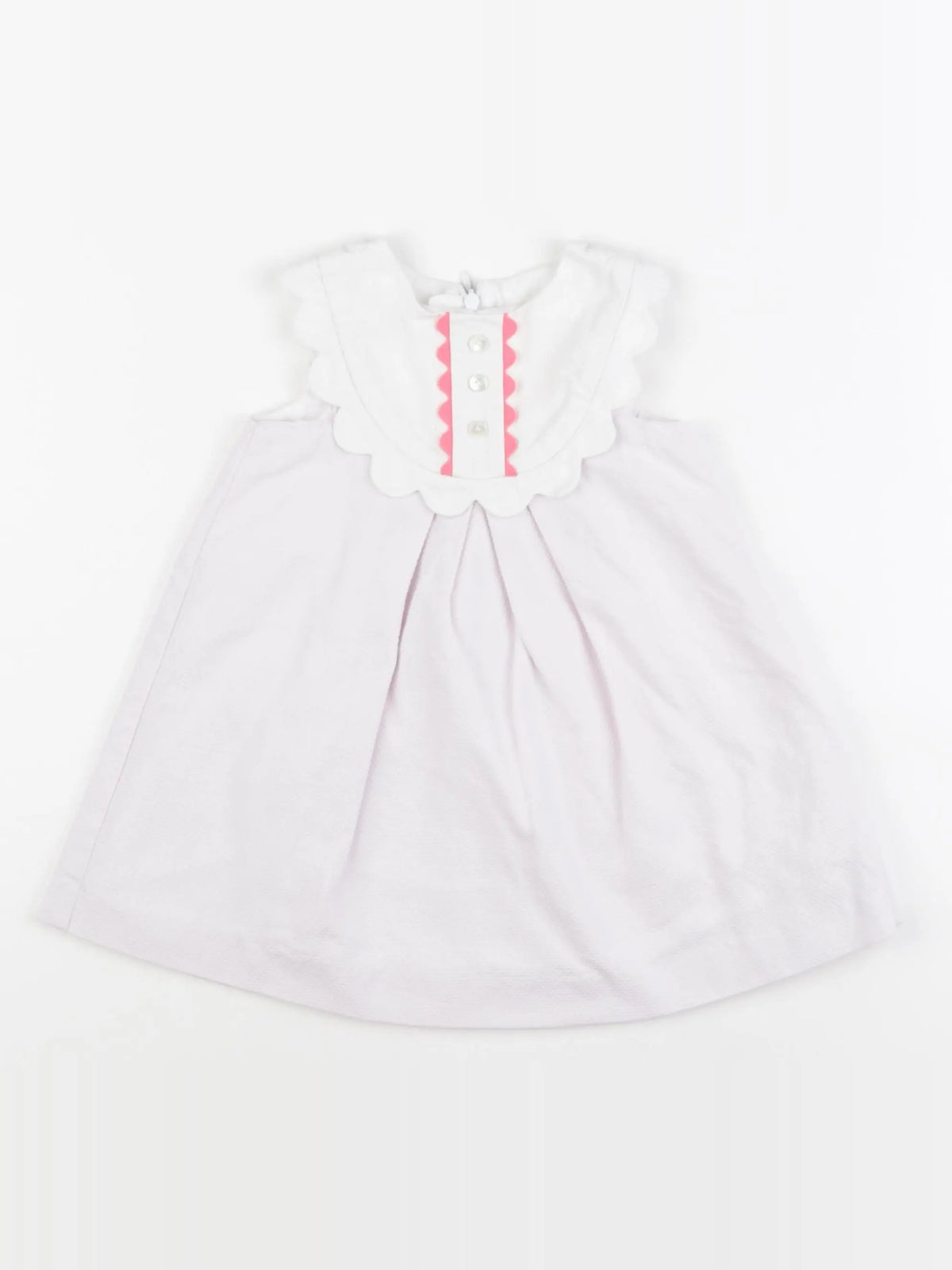 Jacadi - robe blanc, rose - 24 mois