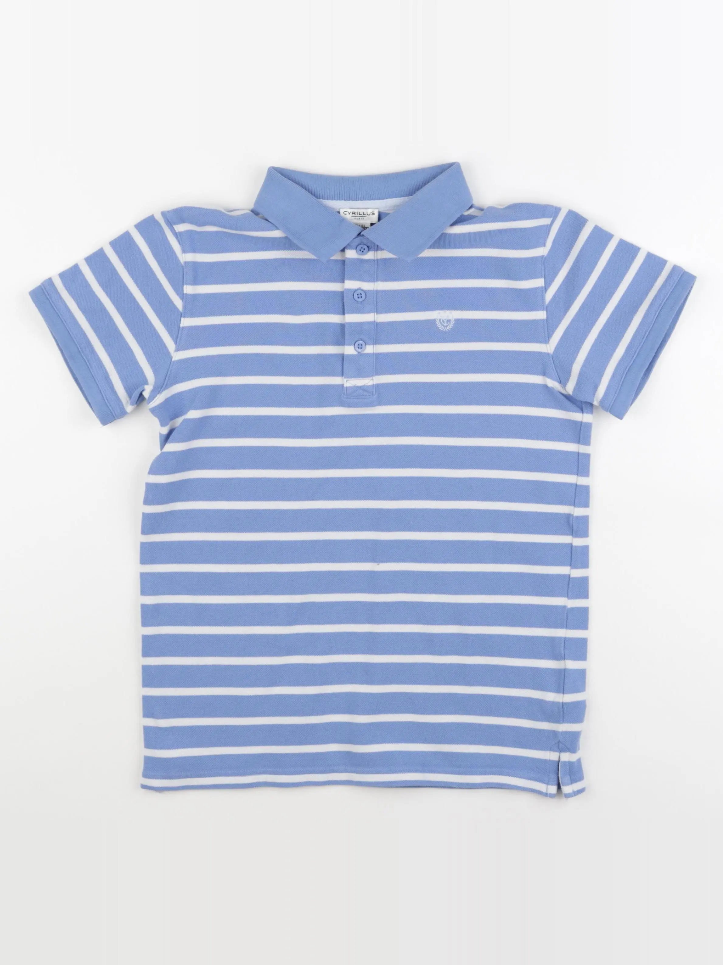 Cyrillus - polo bleu, blanc - 12 ans