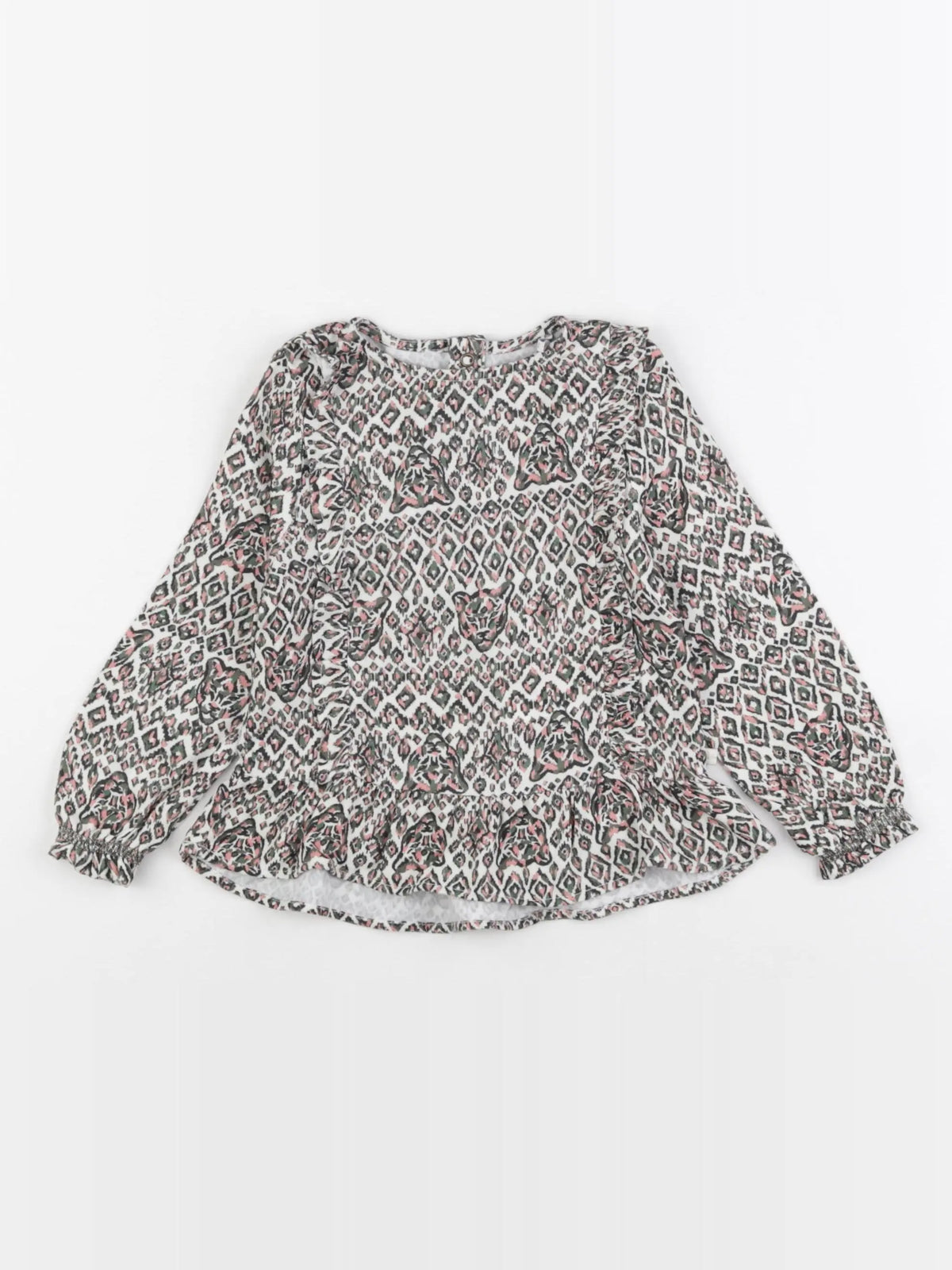 IKKS - blouse beige, vert, rose - 2 ans