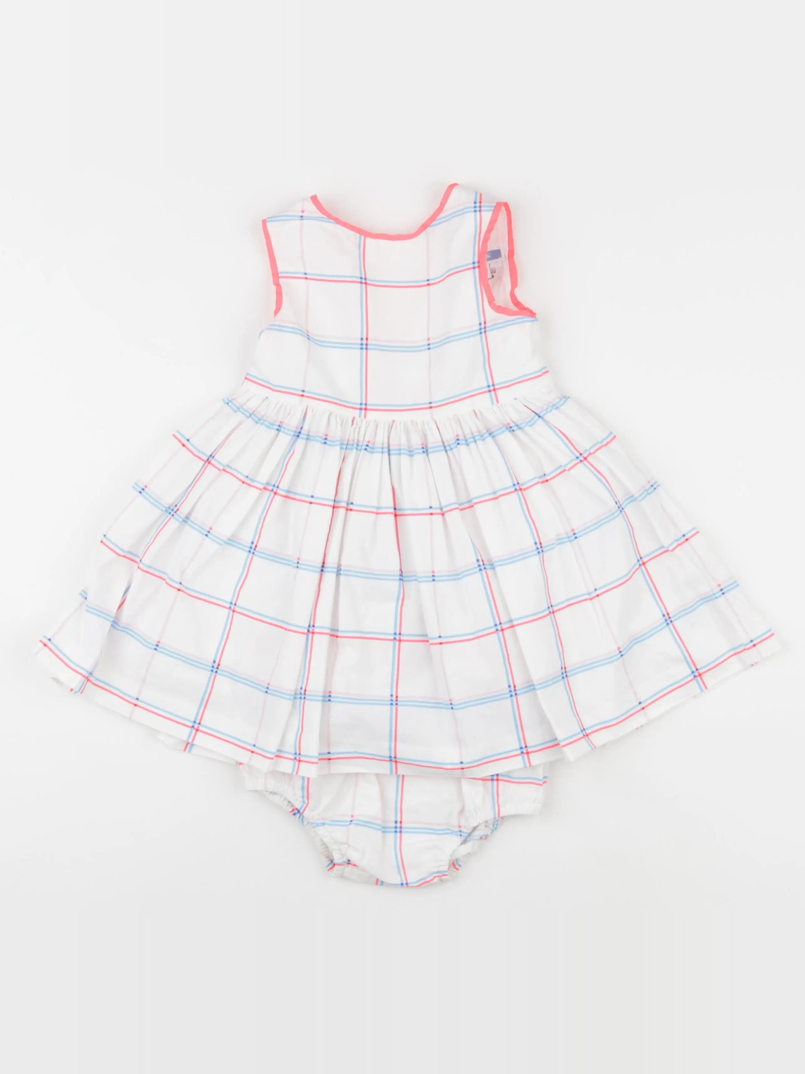 Jacadi - robe blanc, bleu, rose - 24 mois