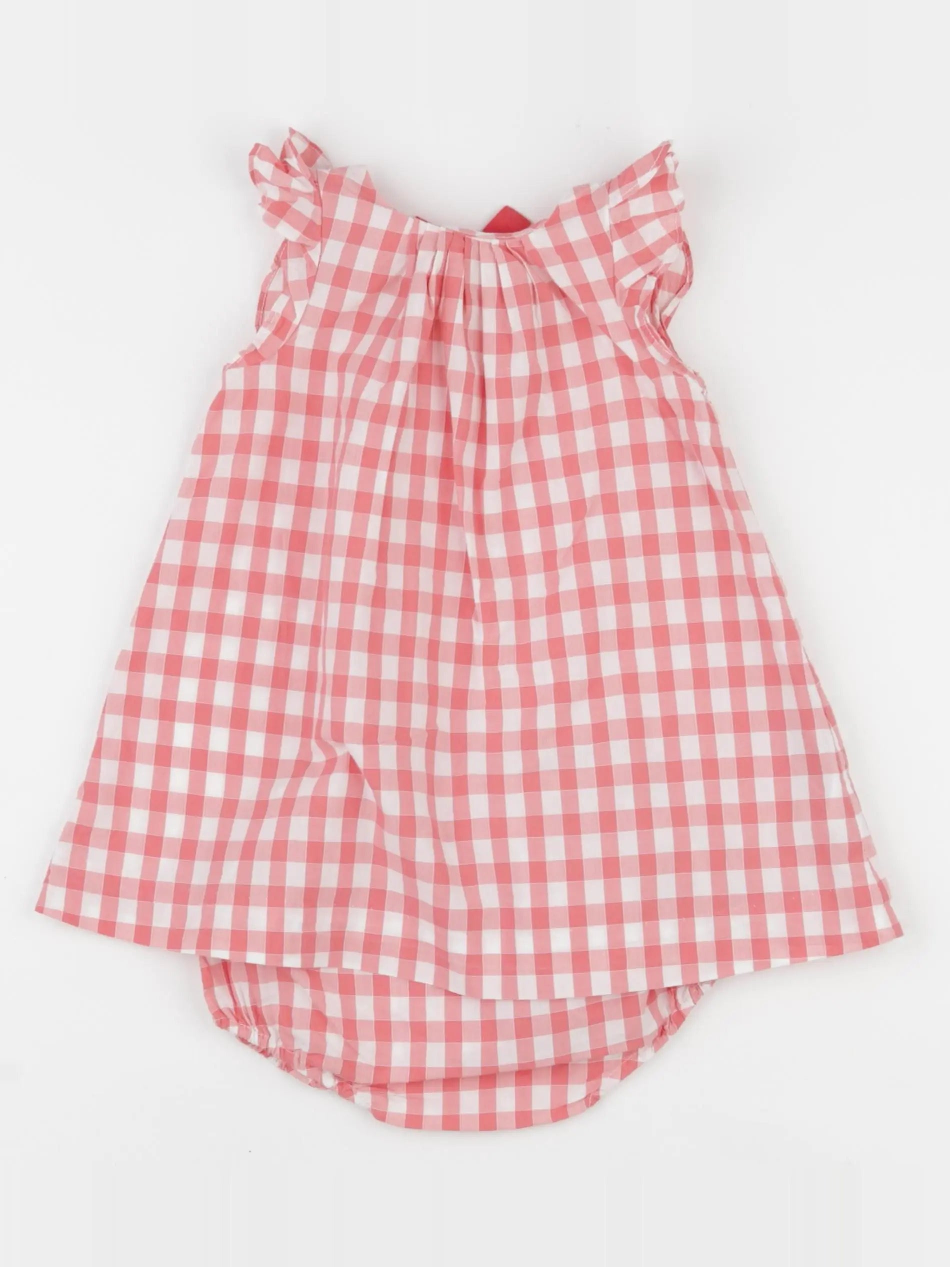 Jacadi - robe blanc, rose - 12 mois