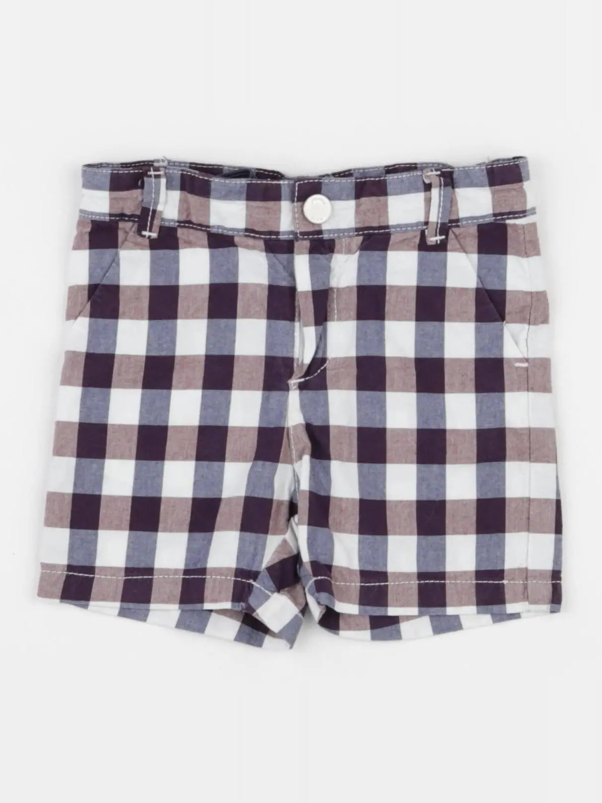 Jacadi - short marron, blanc - 12 mois