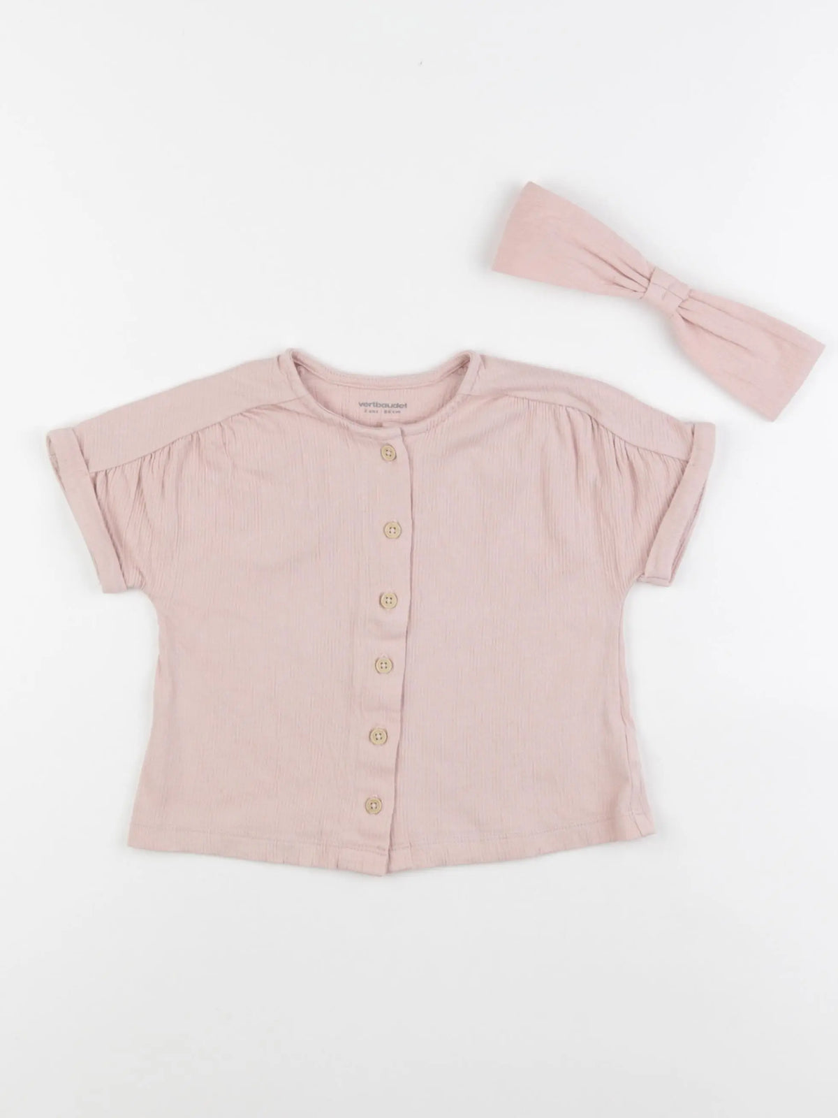Vertbaudet - chemise rose - 2 ans