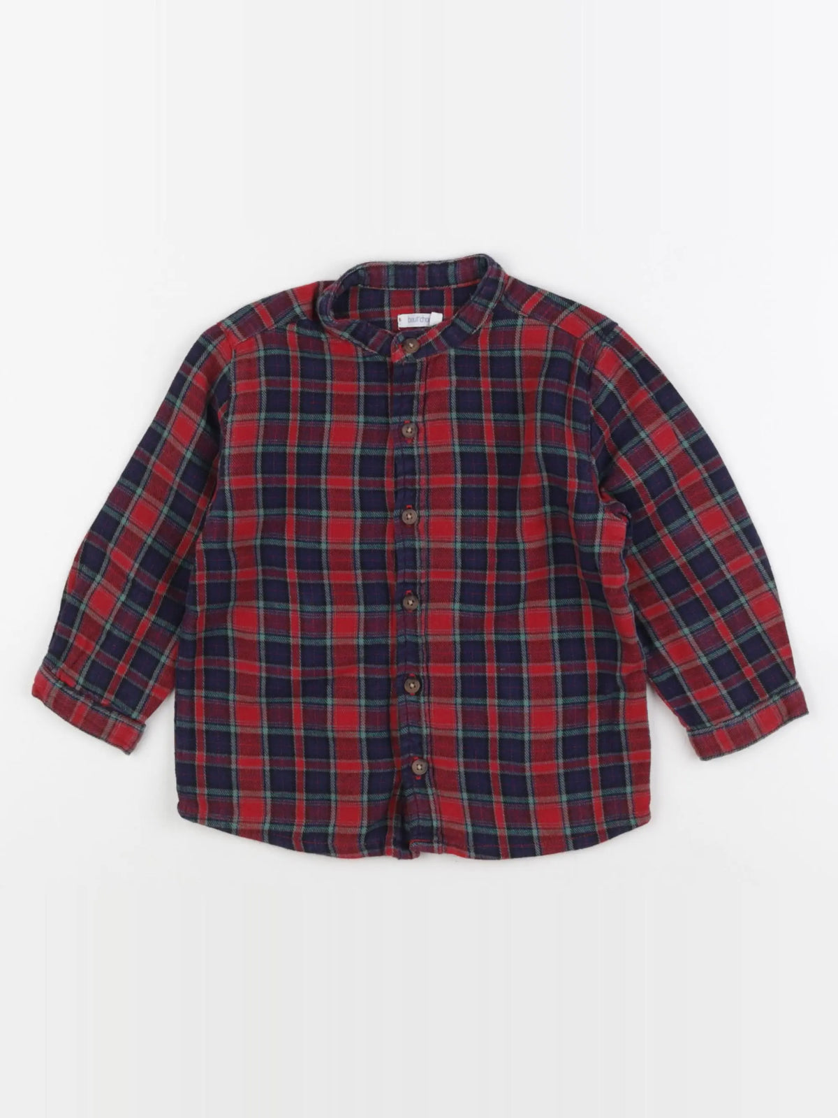 Boutchou - chemise bleu, rouge - 24 mois