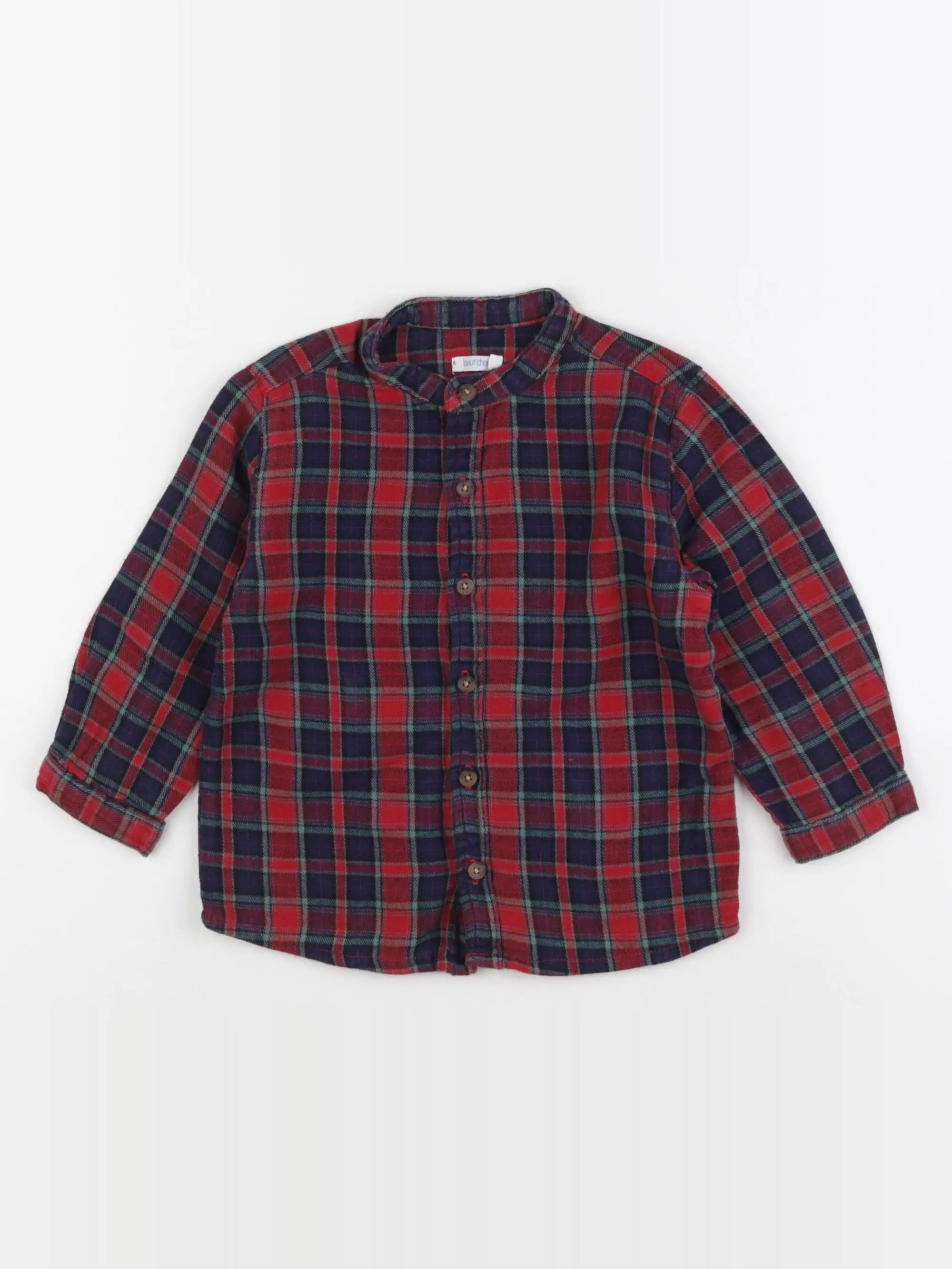 Boutchou - chemise bleu, rouge - 24 mois