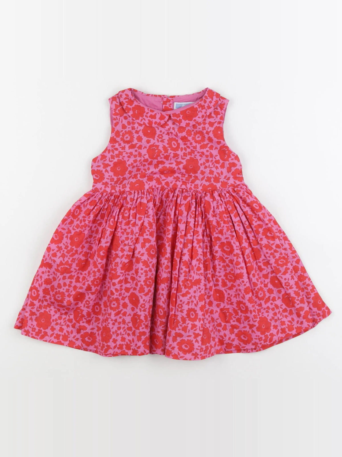 Jacadi - robe liberty rose, rouge - 24 mois